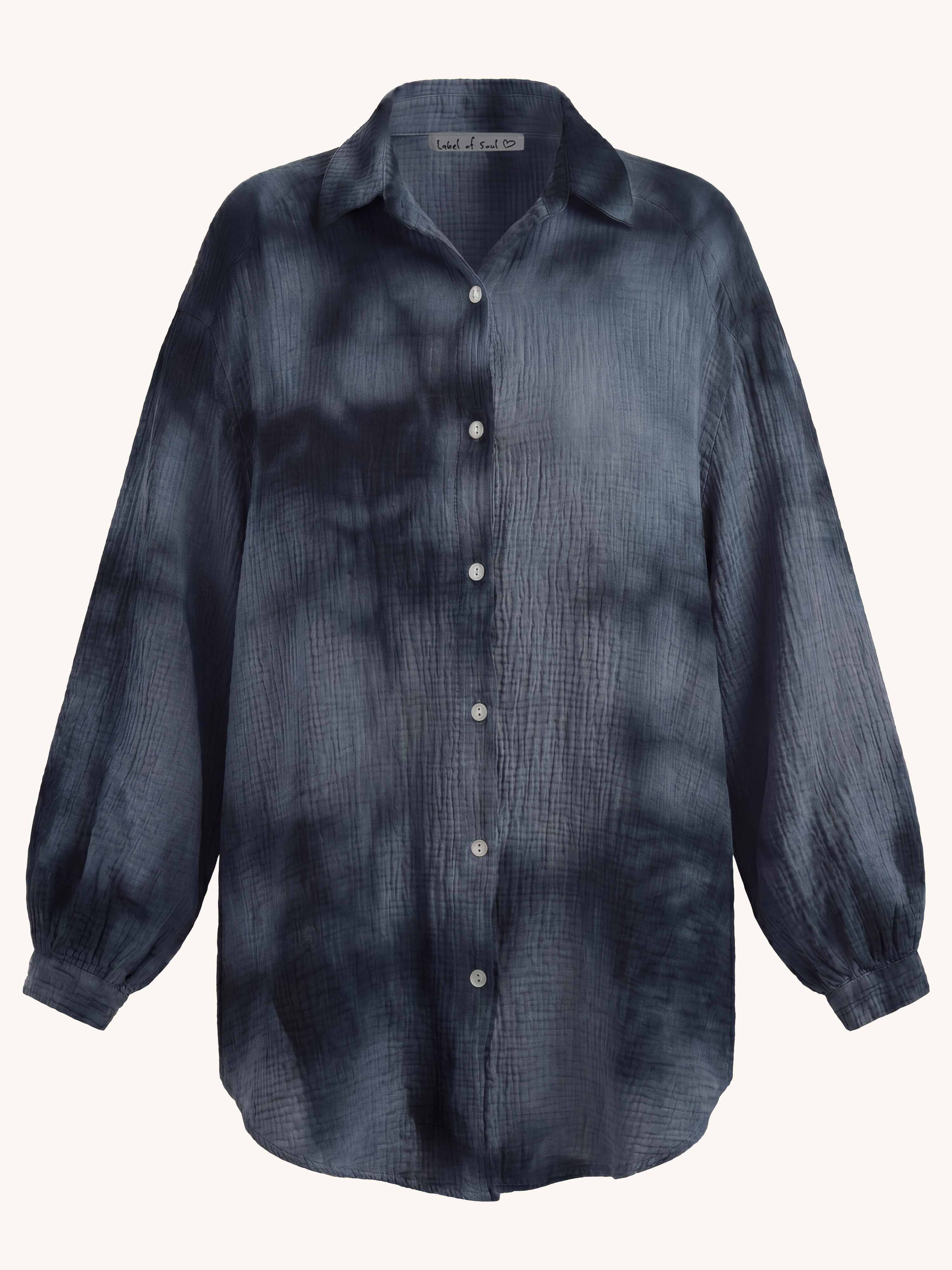 Musselin Long Oversize Bluse - Must Have - BATIK - Grau