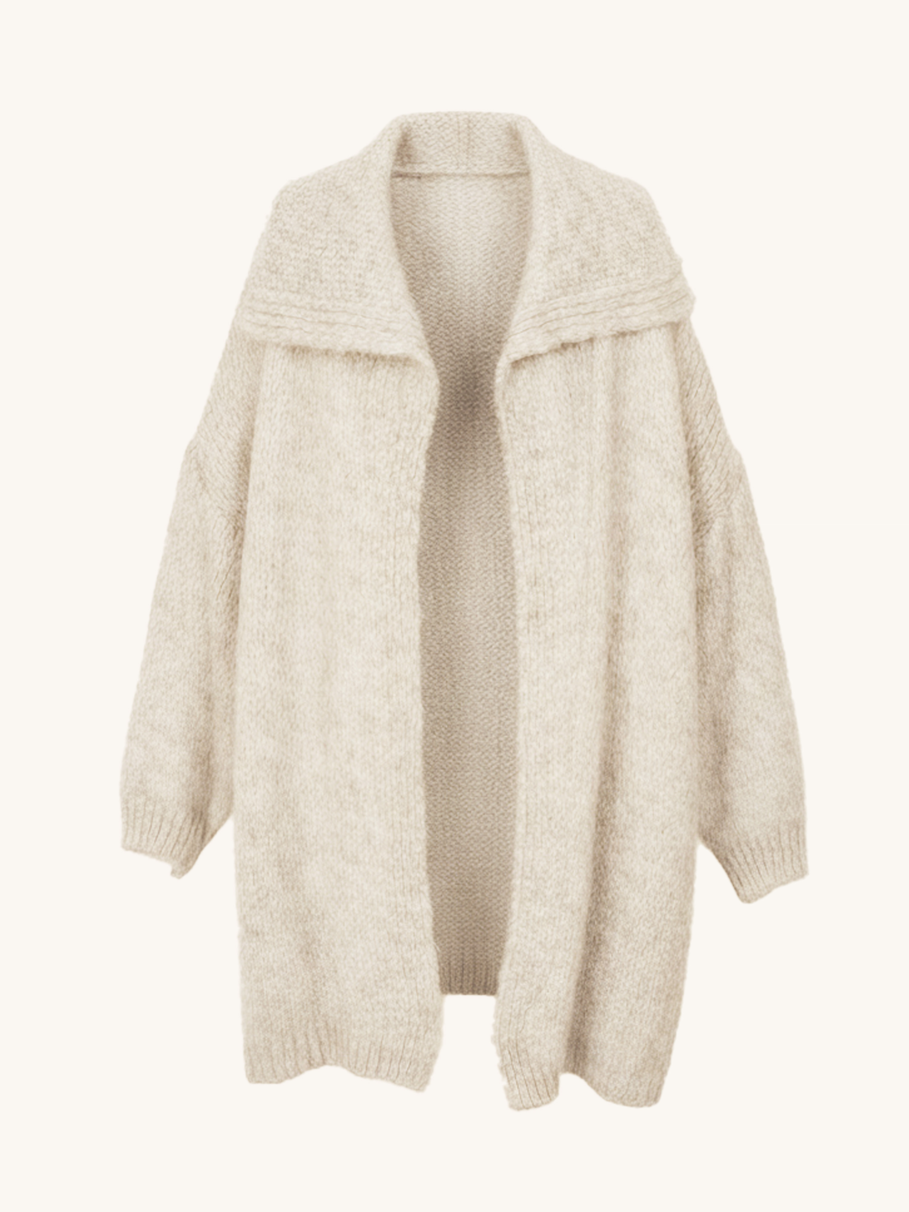 Oversize Strickjacke FLAUSCHI mit Kragen - Creme