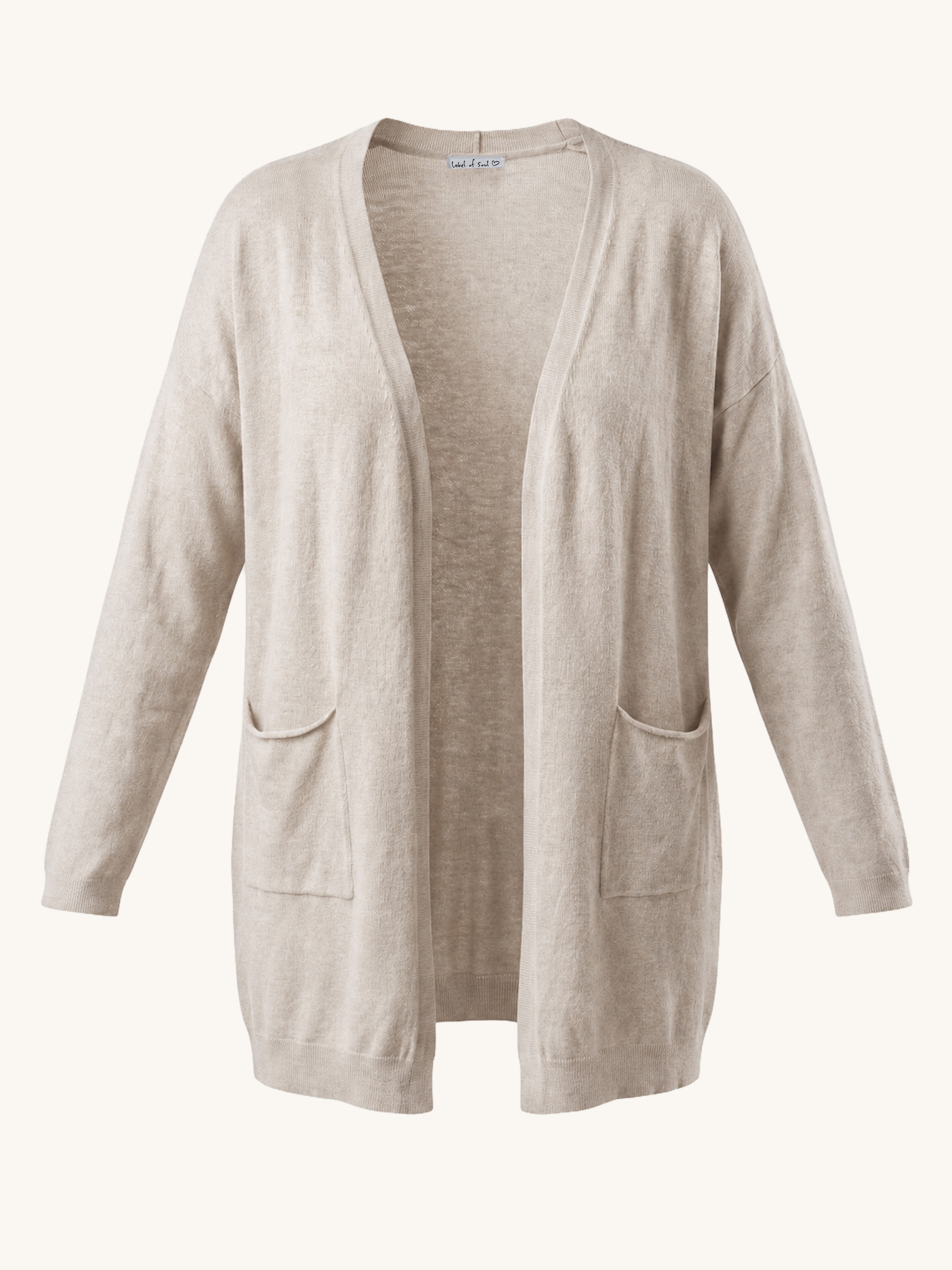 Leichte Oversize Viskose Strickjacke - Oatmeal