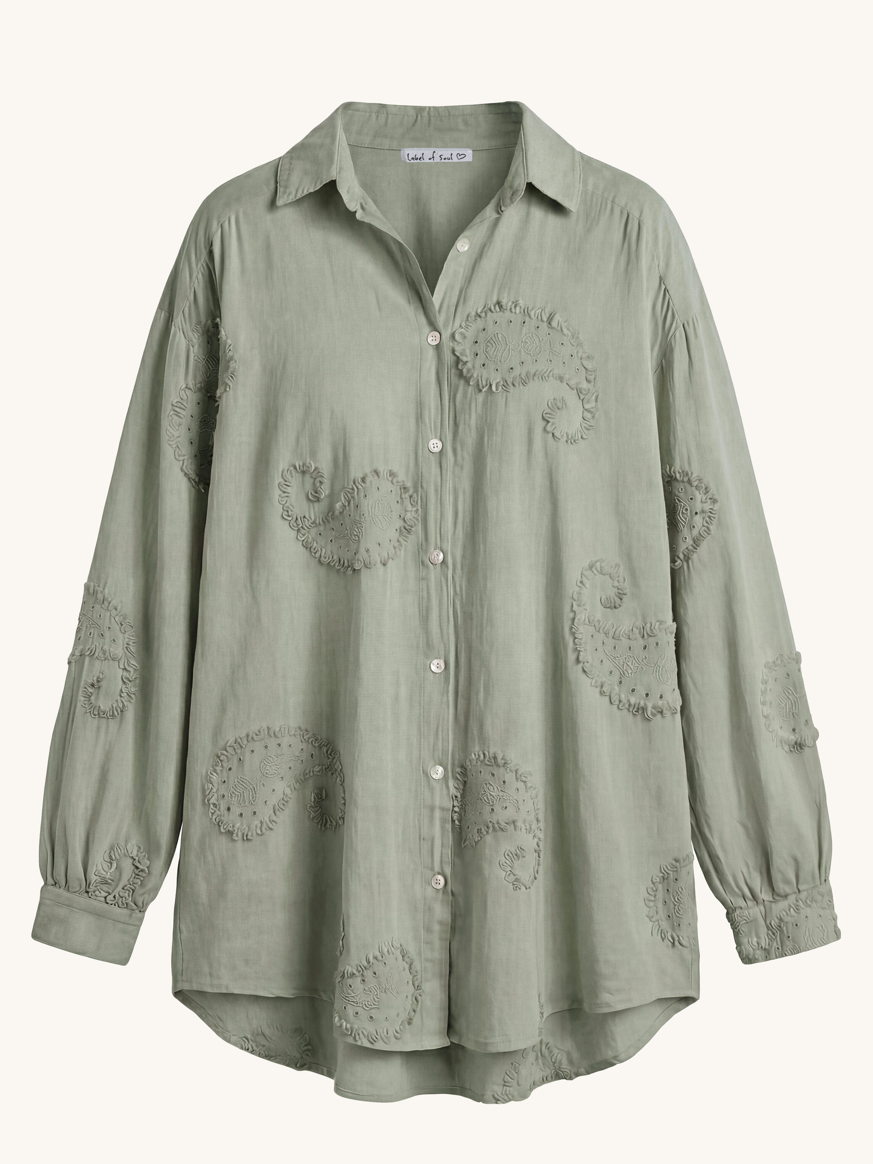 Cotton Oversize Long Bluse - OHANA - Matcha