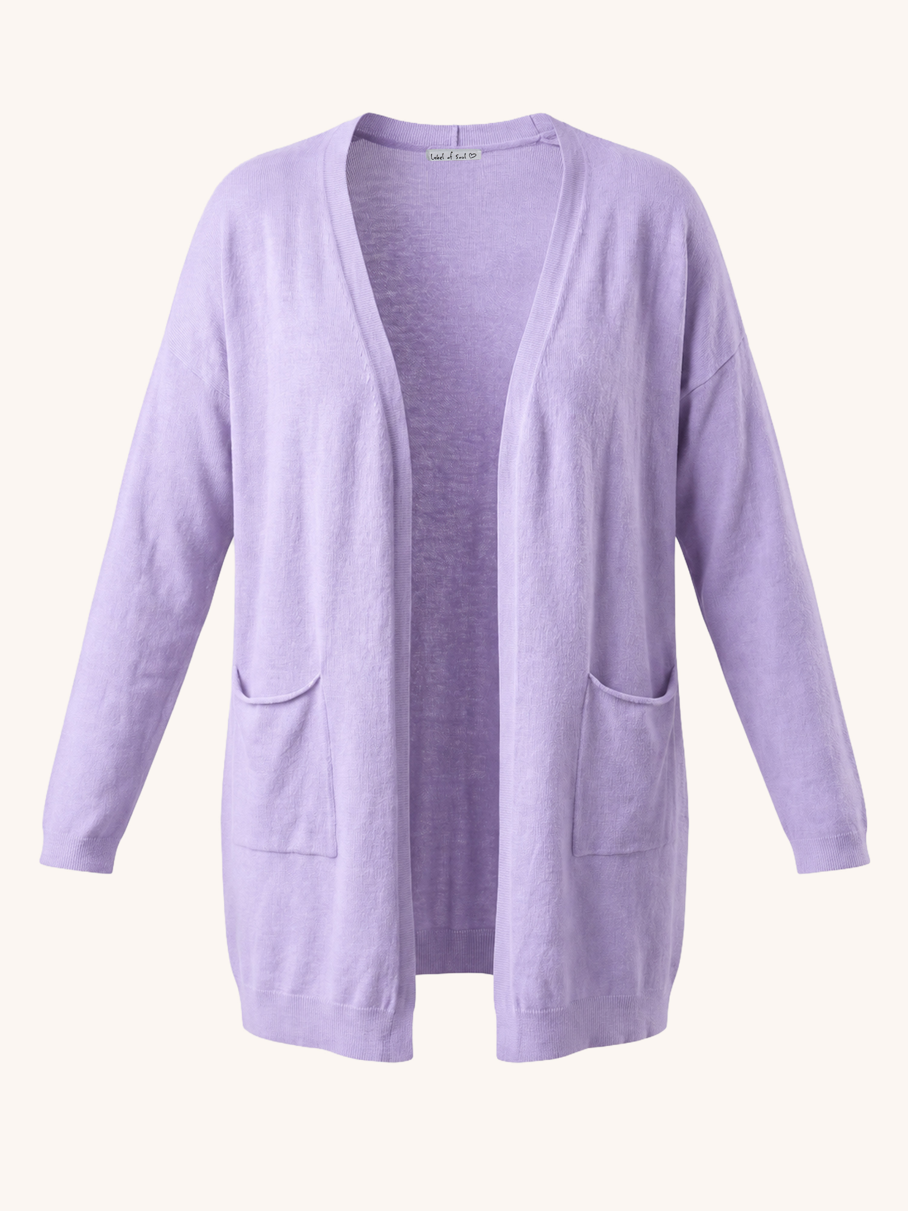 Leichte Oversize Viskose Strickjacke - Flieder