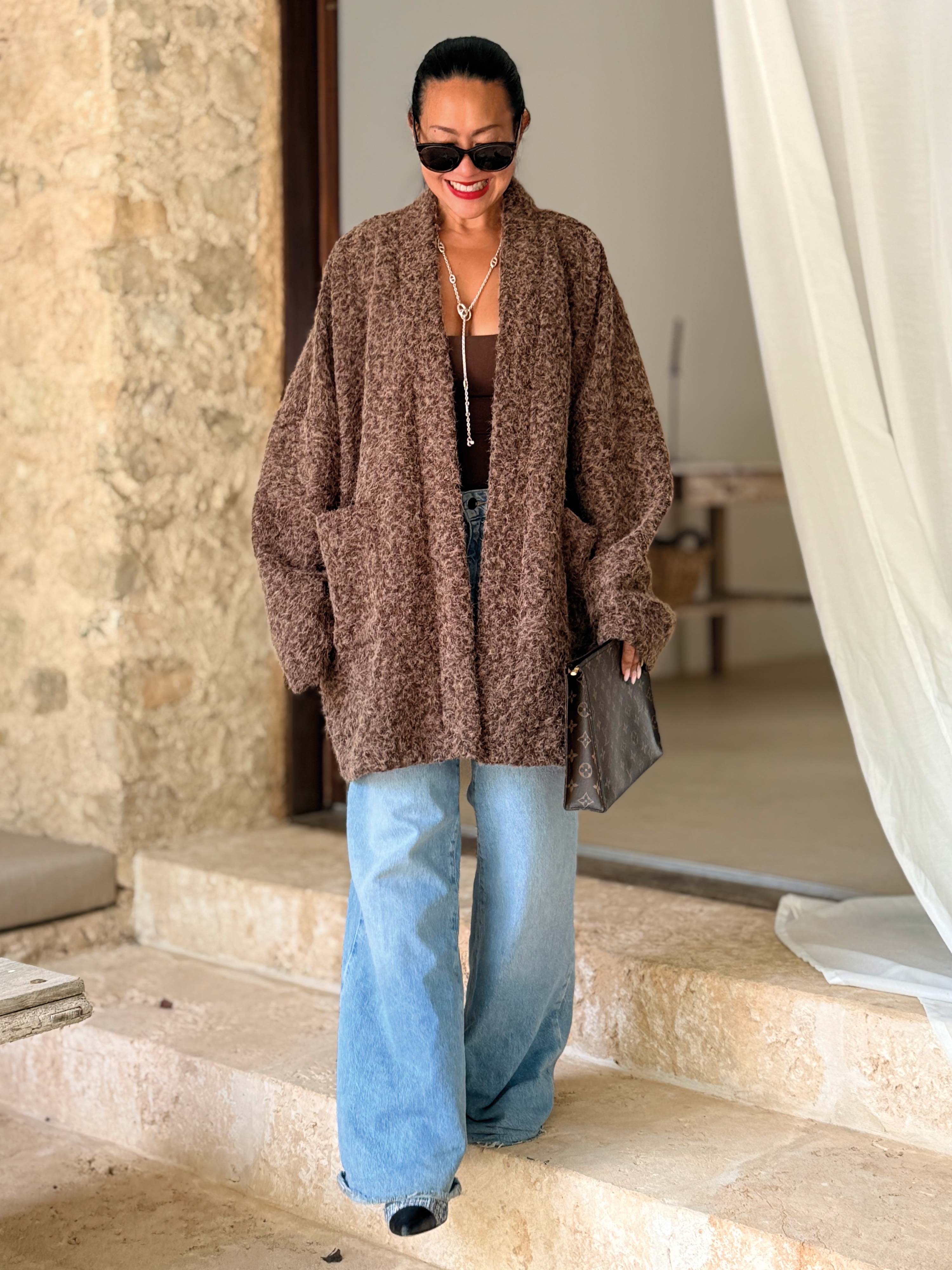 Oversize Blazer Jacke - Coffee