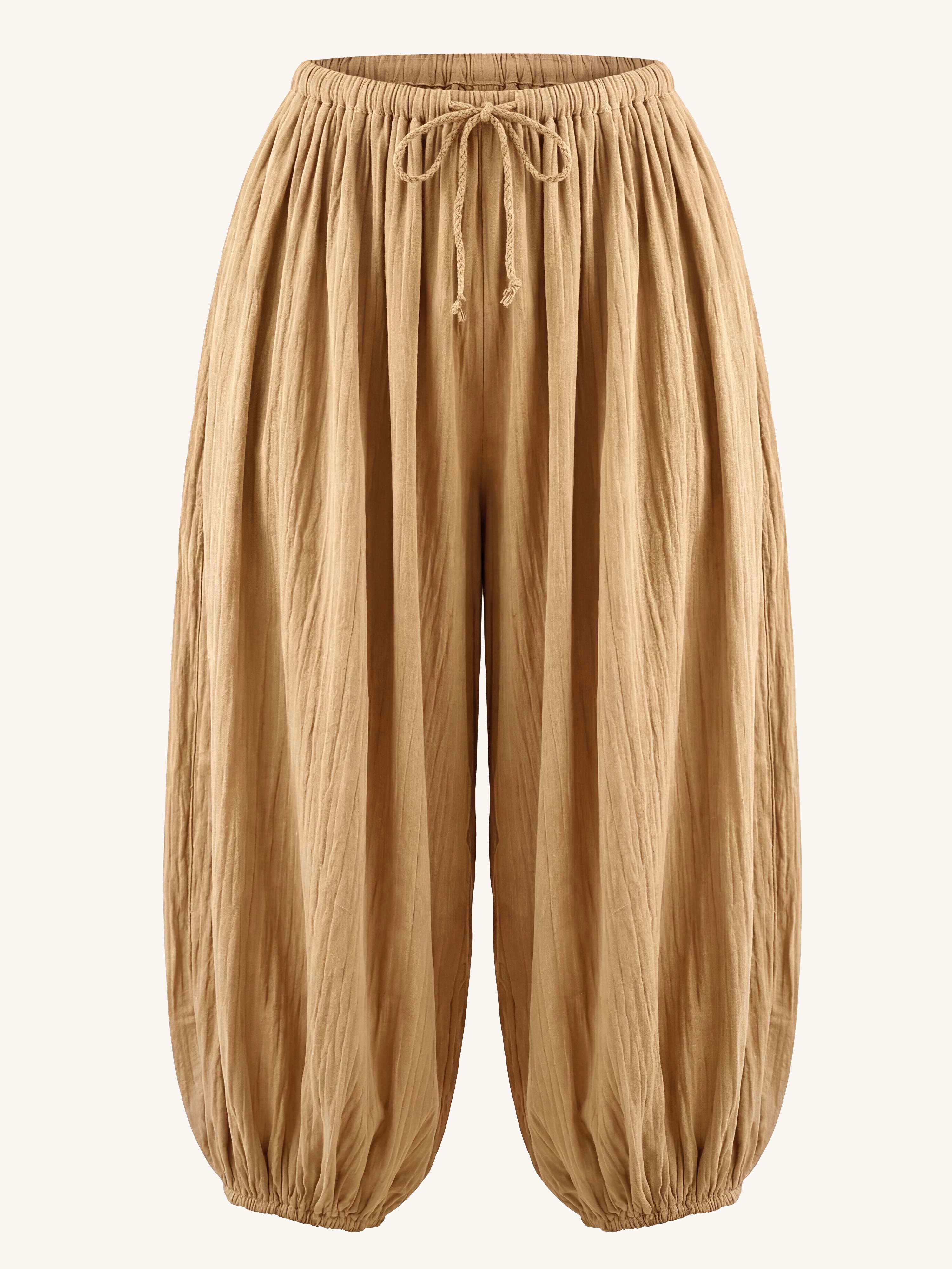 Blickdichte Balloon Oversize Hose - BoHo - Camel