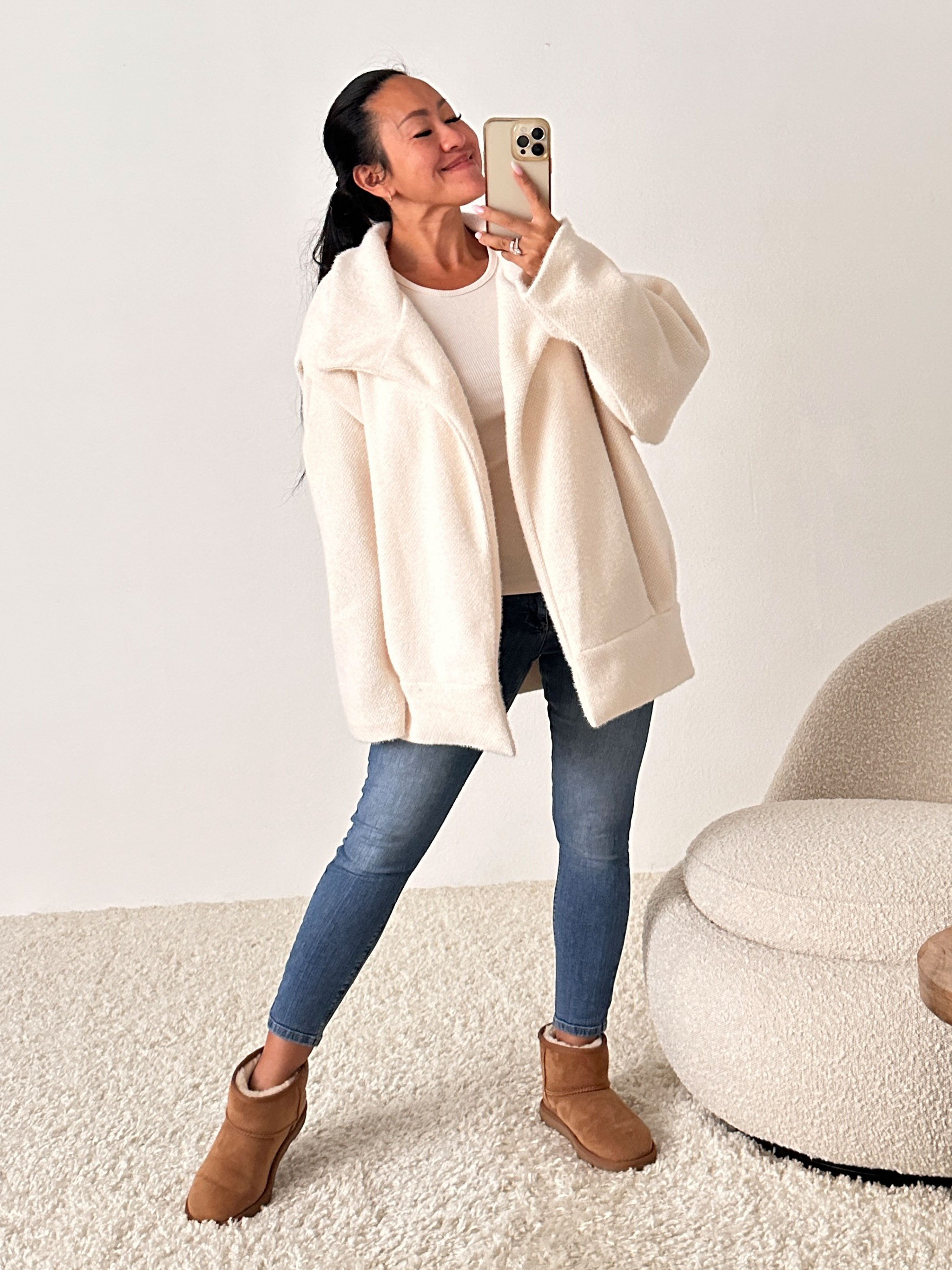 HERBST Oversize Jacke - Creme