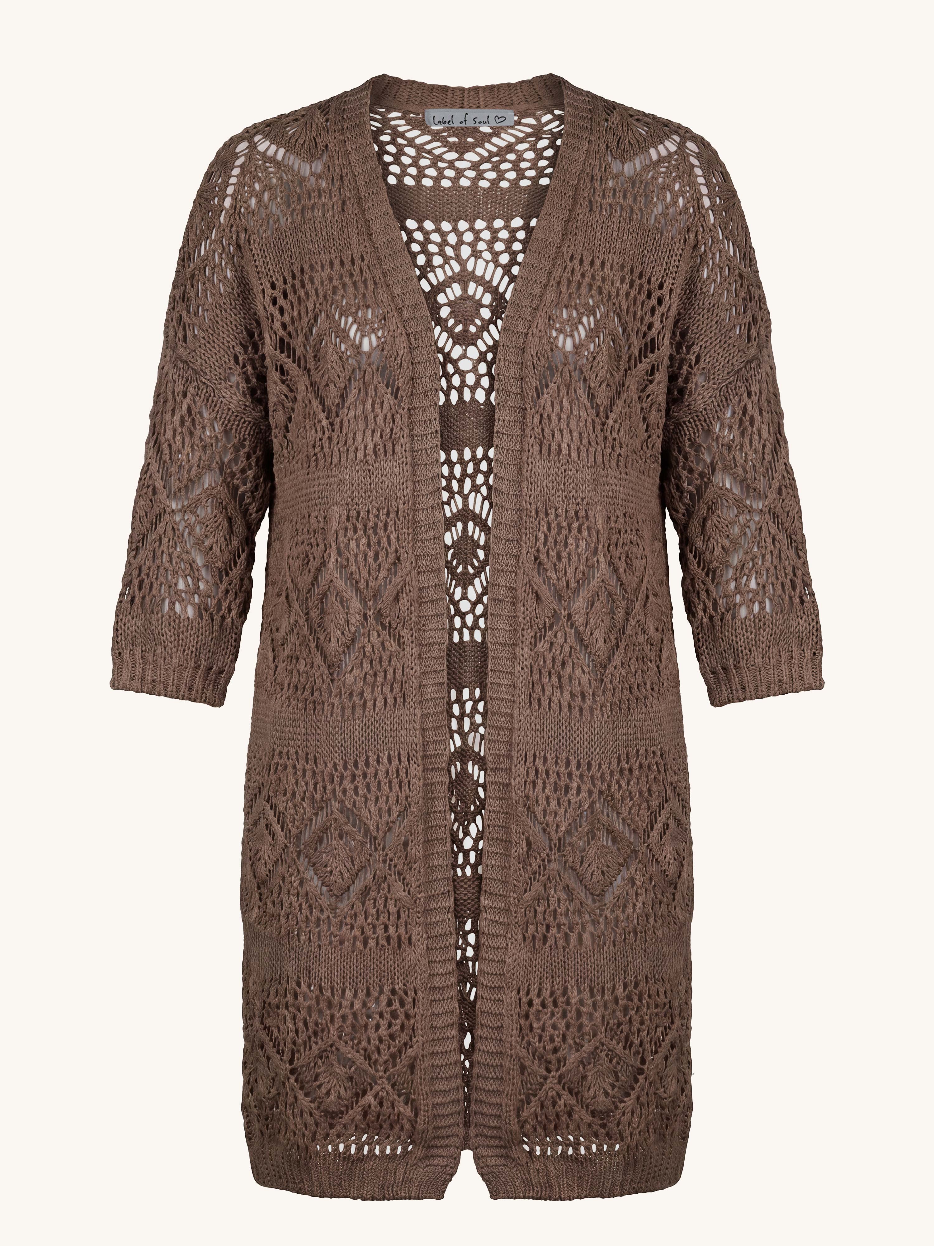 Häkel Strickjacke - BOHEMIAN CROCHET - Schoko