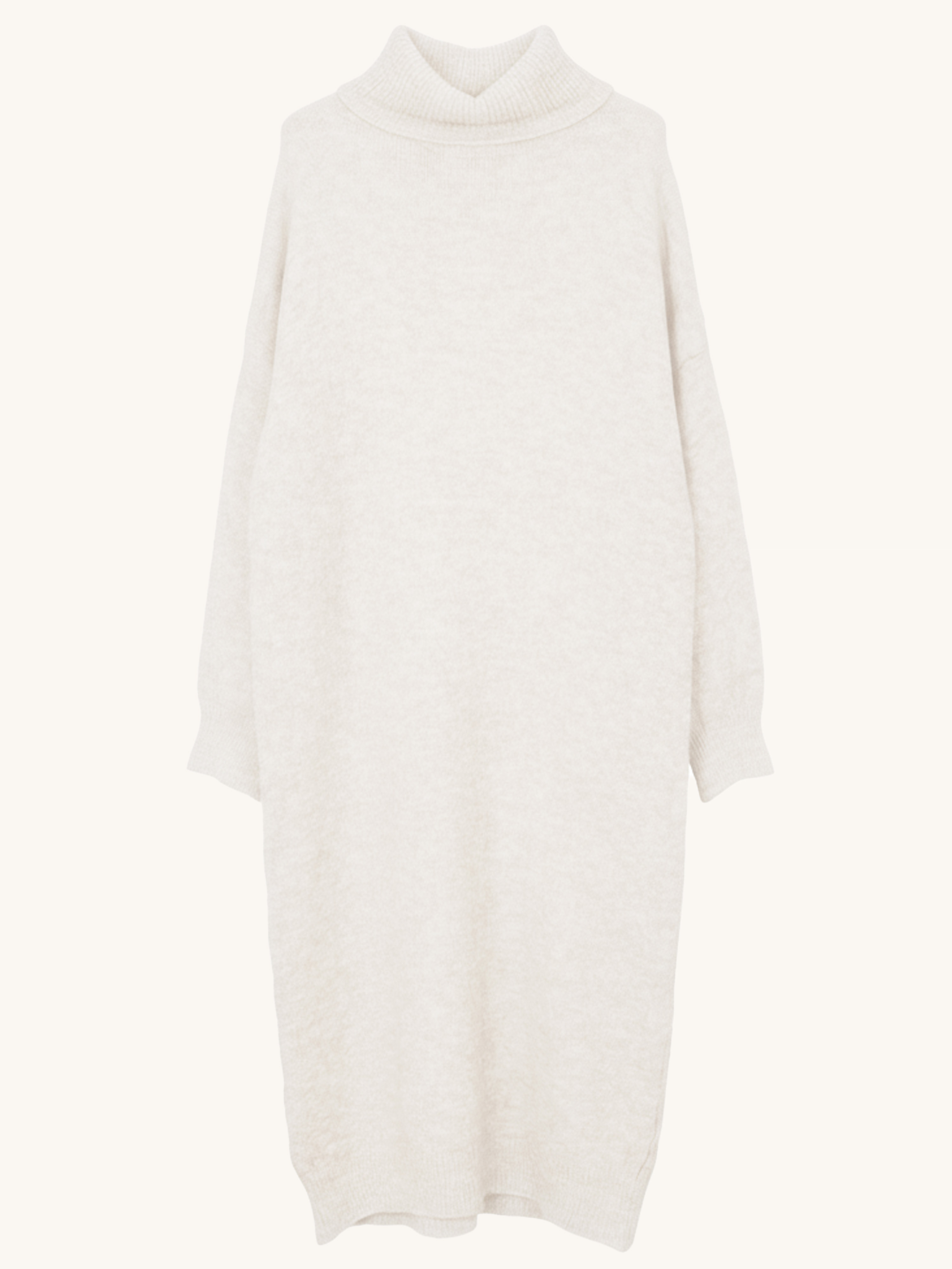 Oversize Strickkleid mit Rollkragen - Coconut
