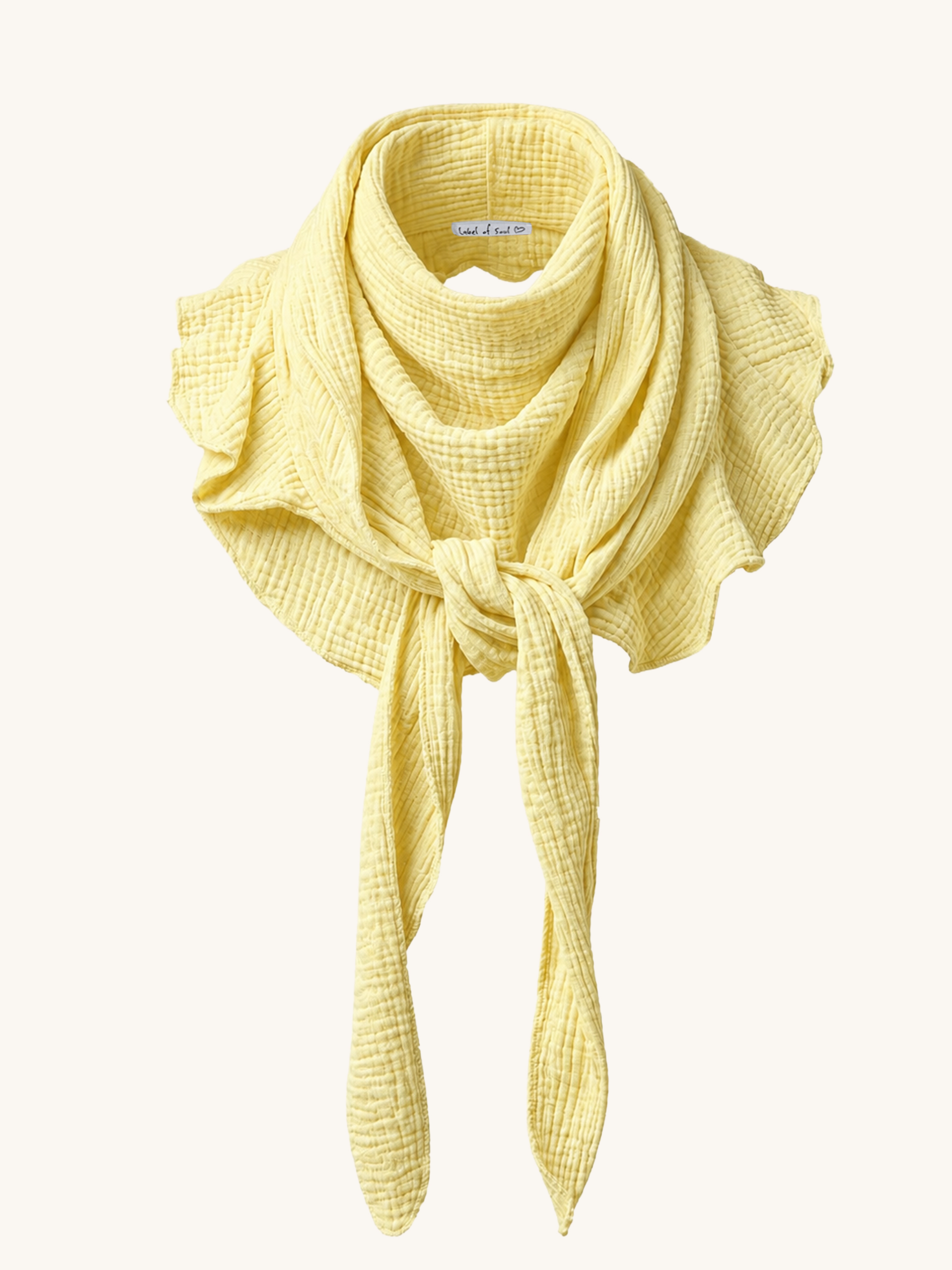 Musselin Volants Schal Top - Butter Yellow