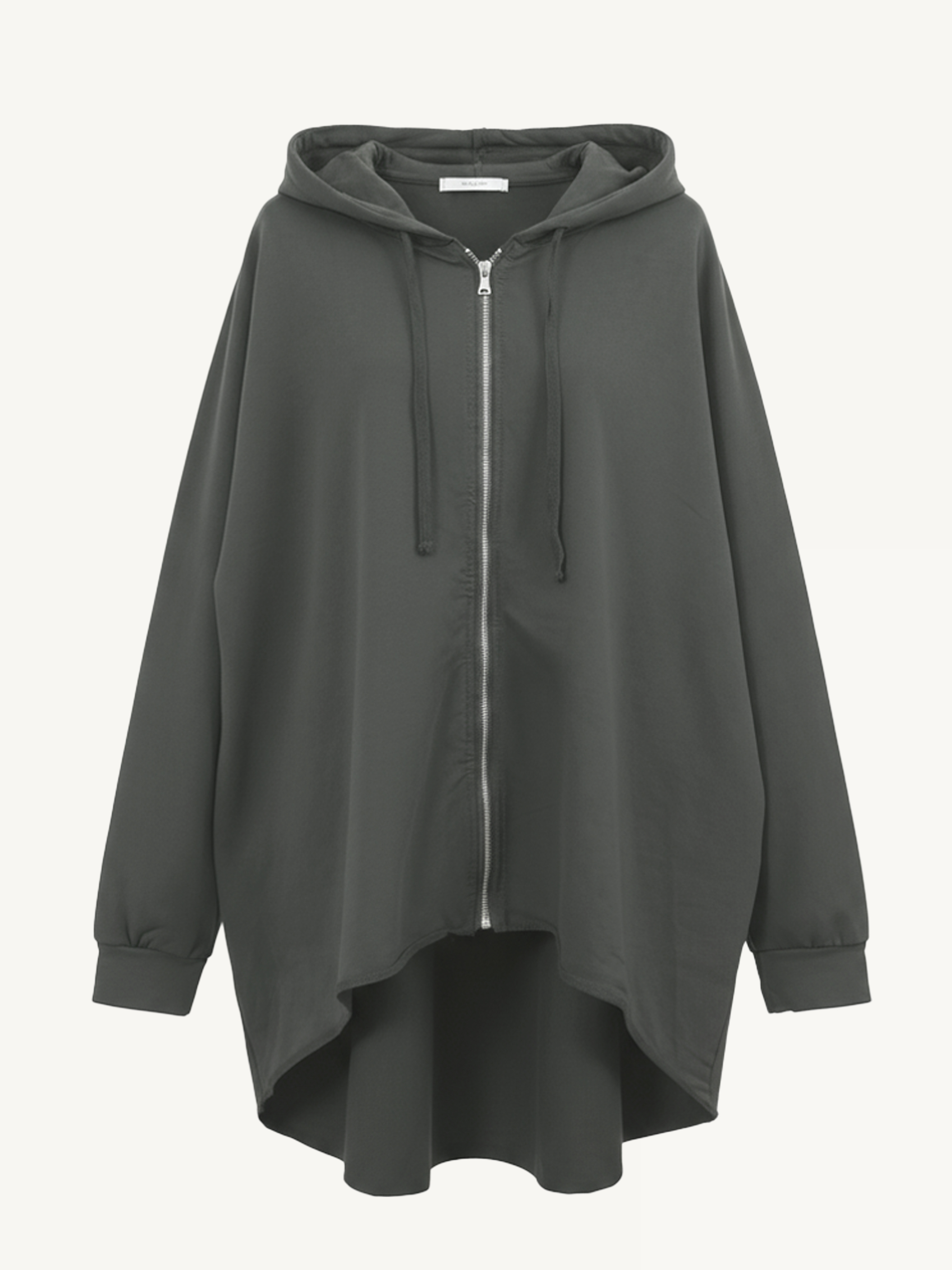 Oversize Vokuhila Sweatjacke - Anthrazit