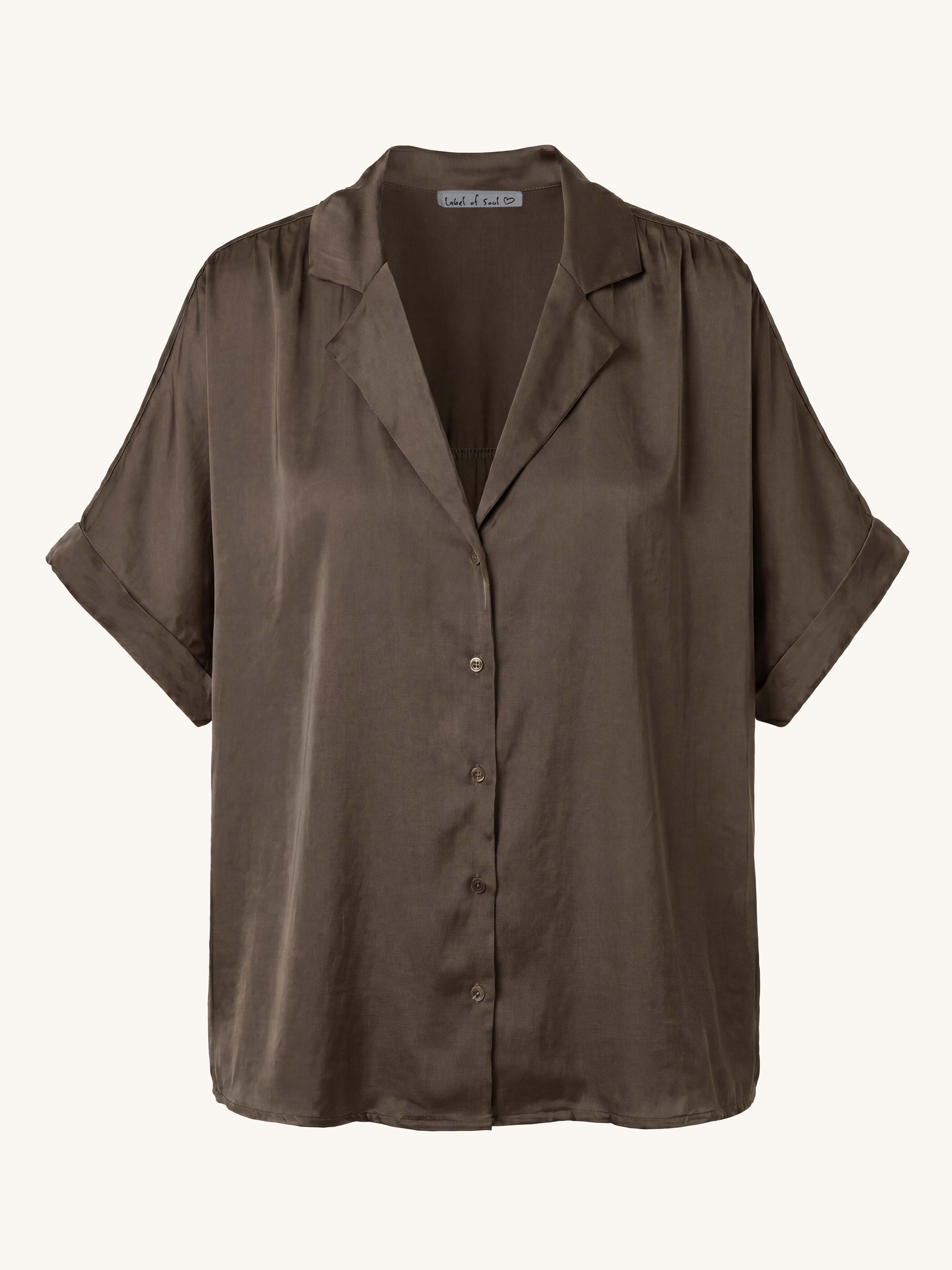 Viskose Oversize Hemdbluse - ELEGANCE - Schoko
