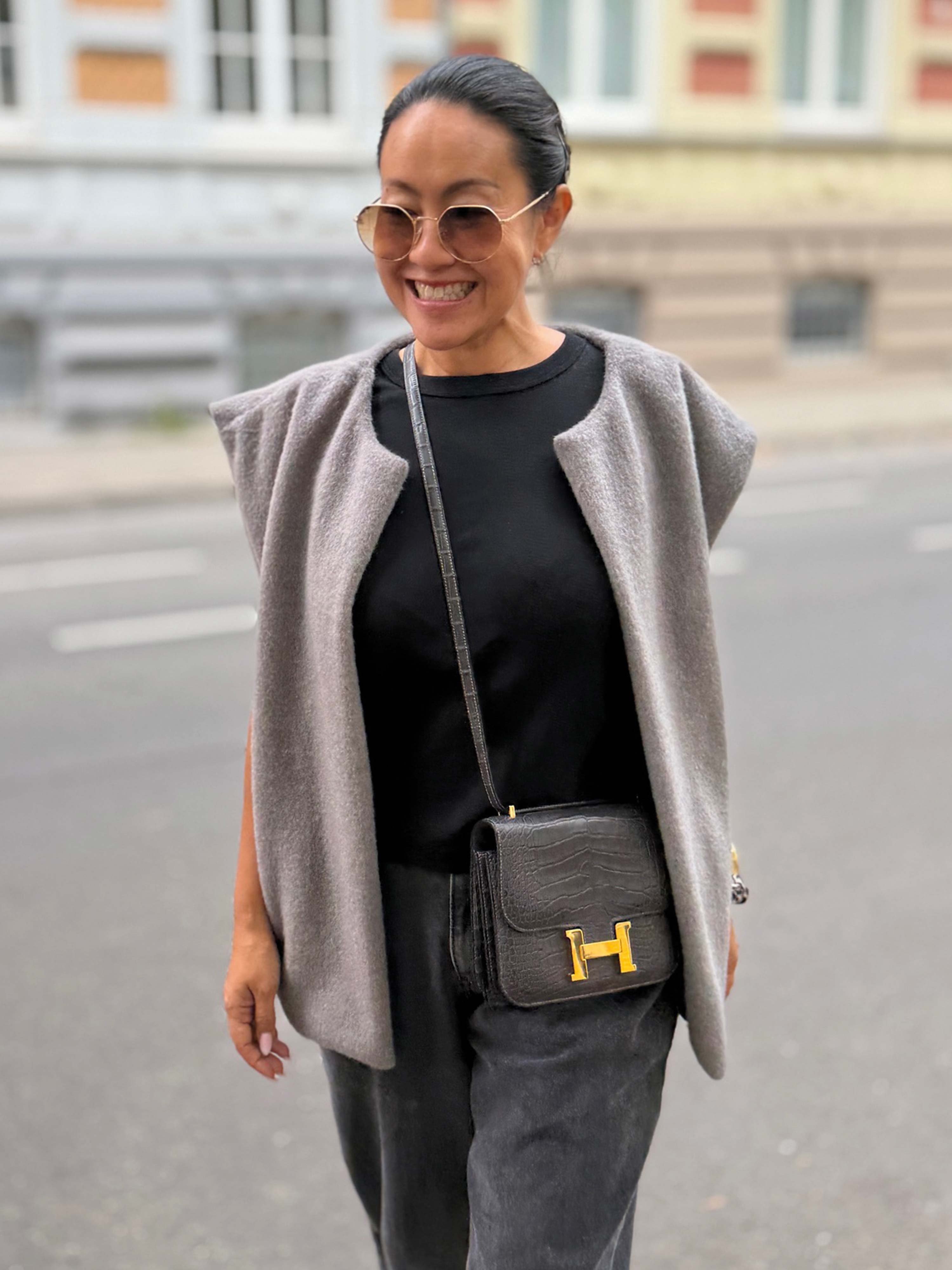 Kurzarm Weste mit Taschen - SIGNATURE - Grau