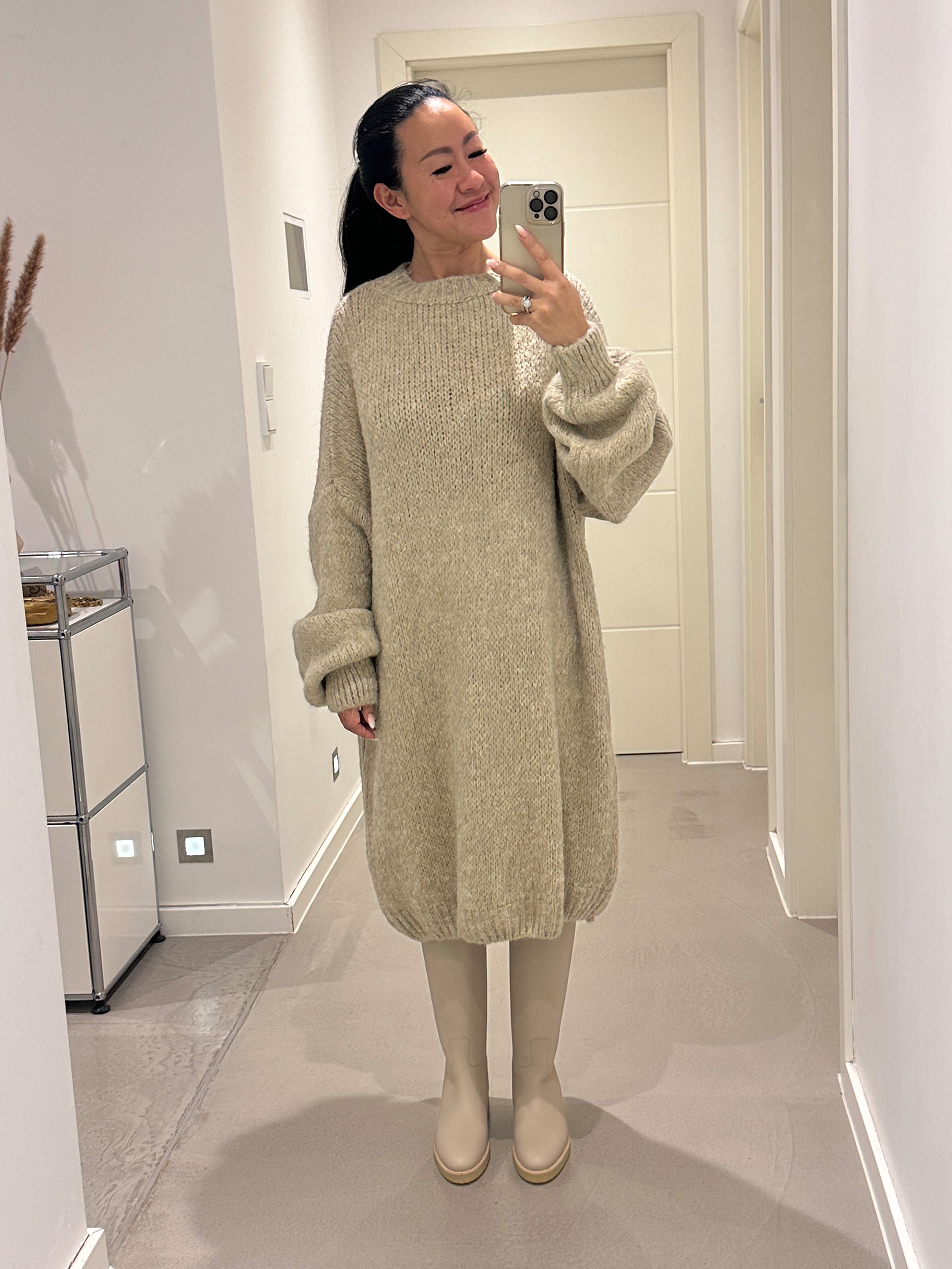 Oversize Strickpullover FLAUSCHI Long - TALL - Beige