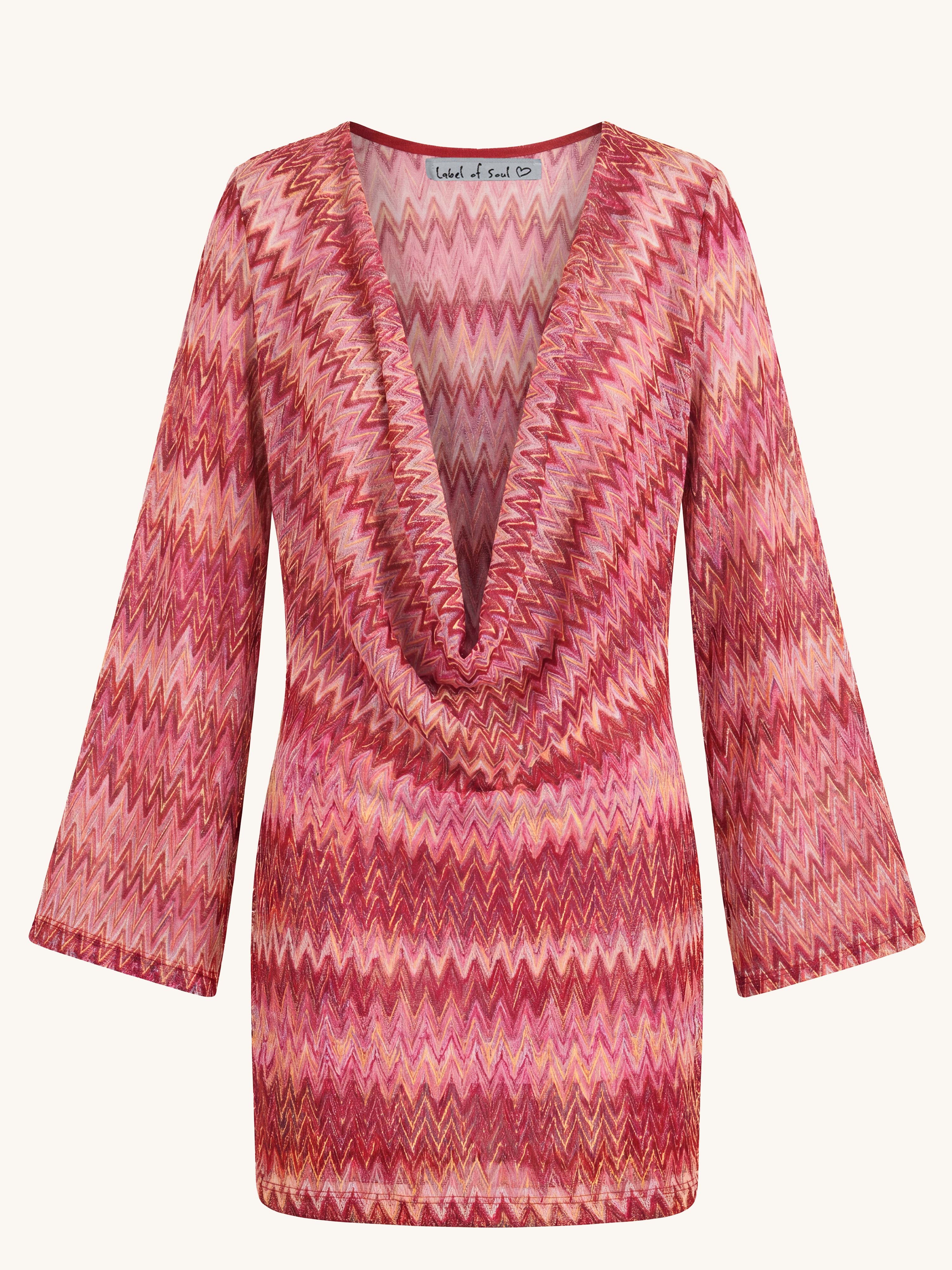 Bluse mit Wasserfallausschnitt - IBIZA BREEZE - Velvet Sunset