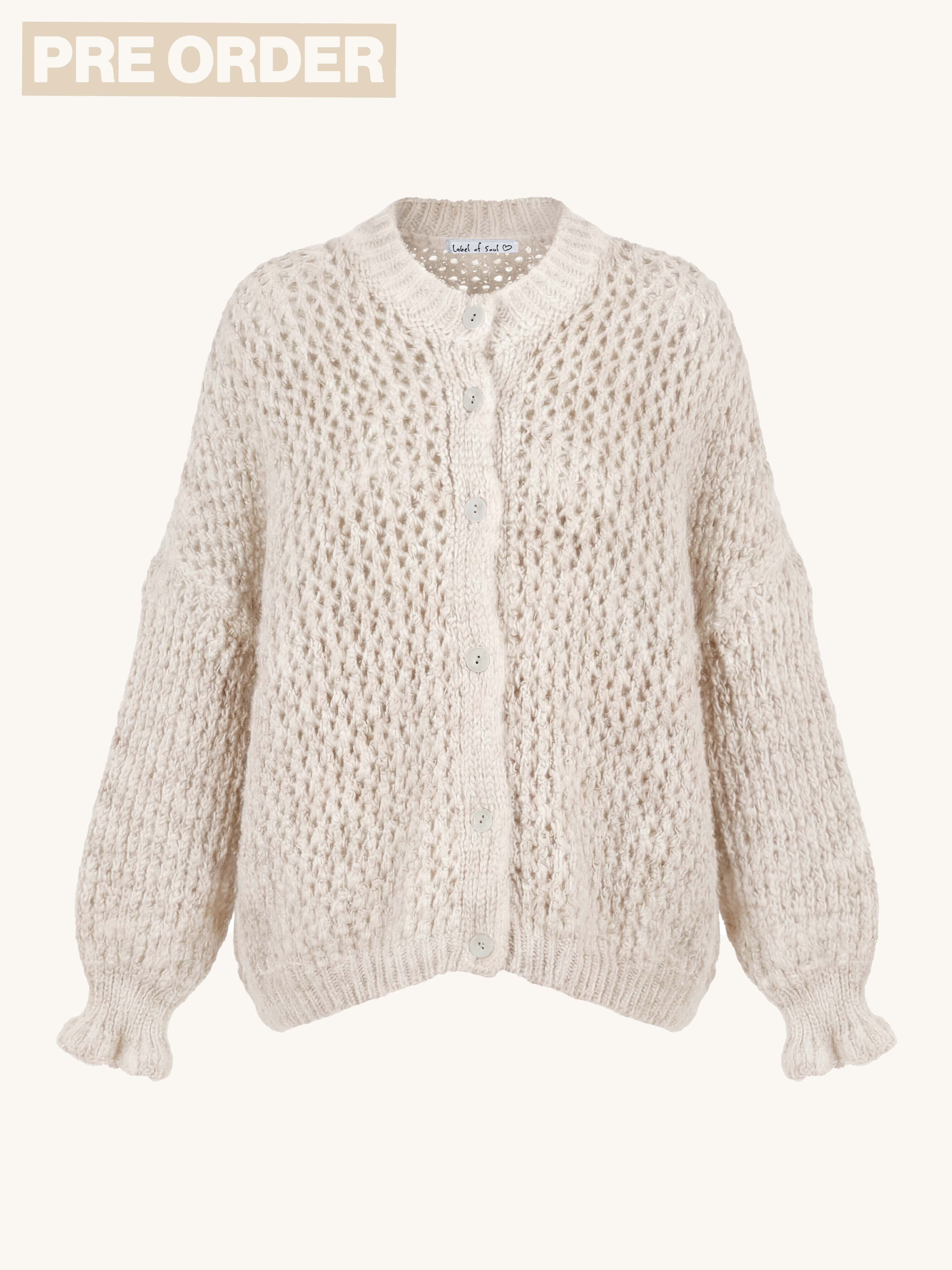 PRE-ORDER: Oversize Grobstrick FLAUSCHI Cardigan - NOLA - Oatmeal