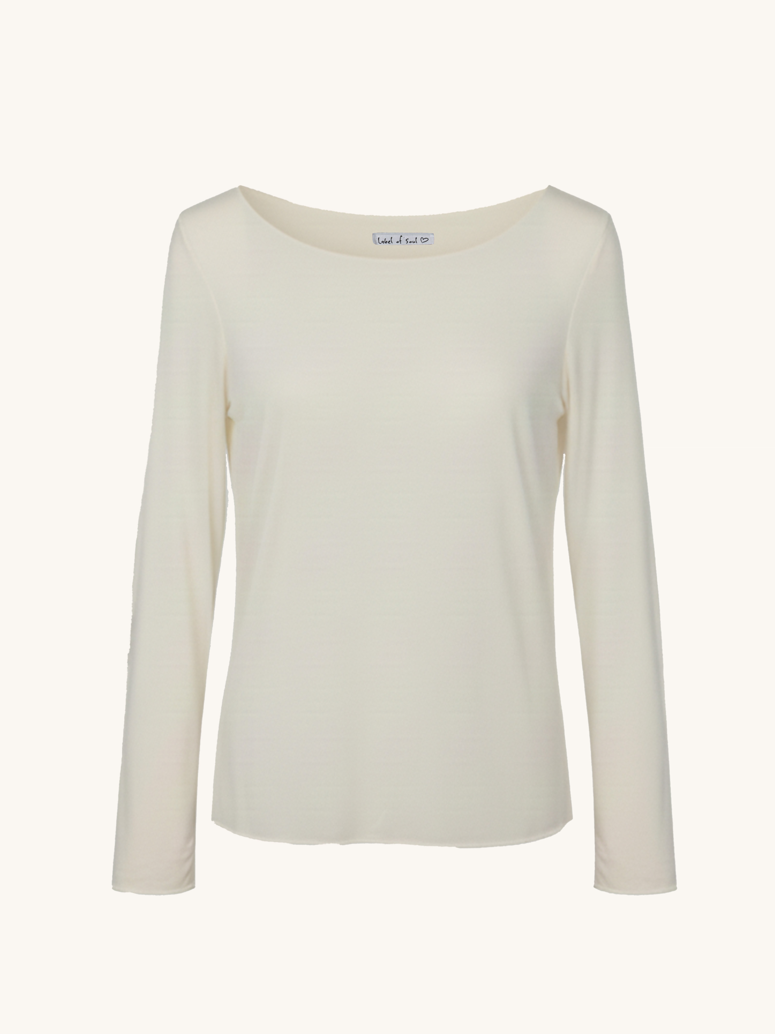 Soft Langarmshirt mit Kaschmiranteil - Creme Soft Langarmshirt mit Kaschmiranteil - Creme