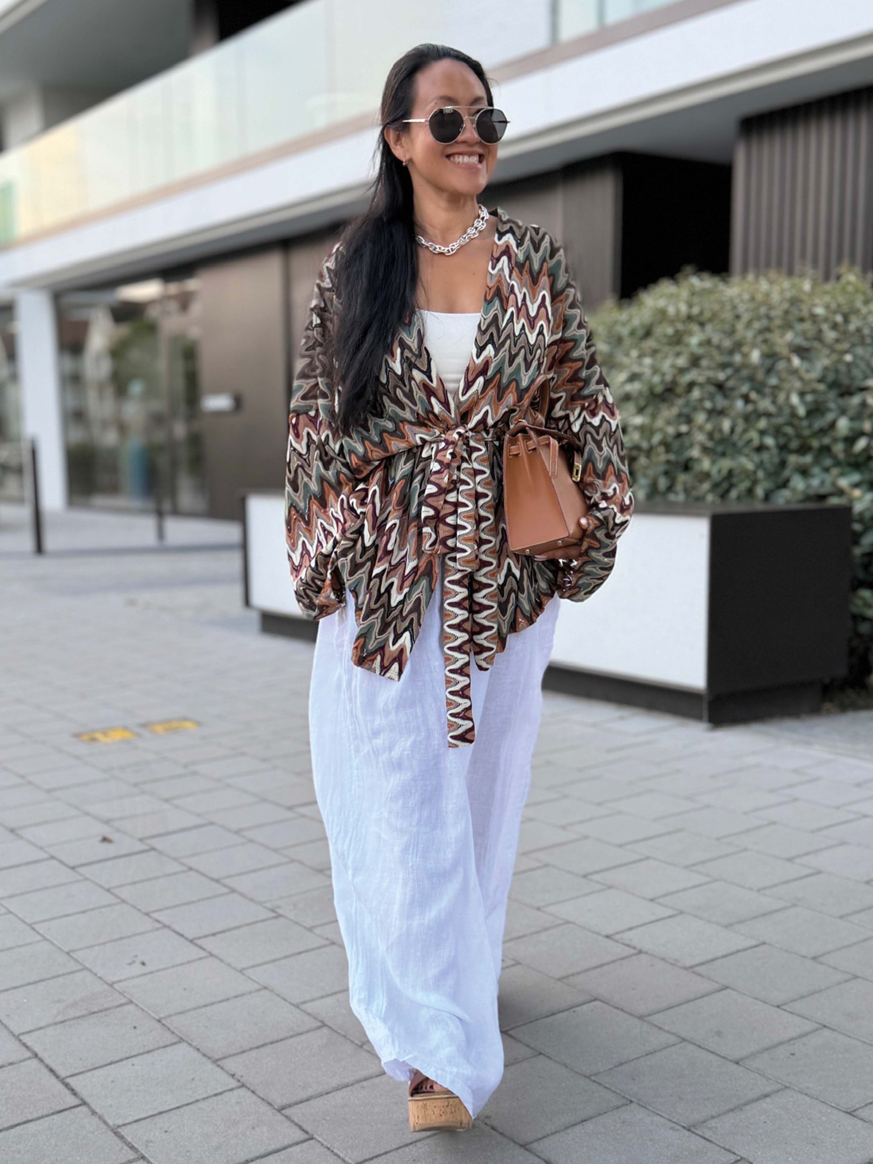 Wickel Kimono Jacke - IBIZA BREEZE - Schoko