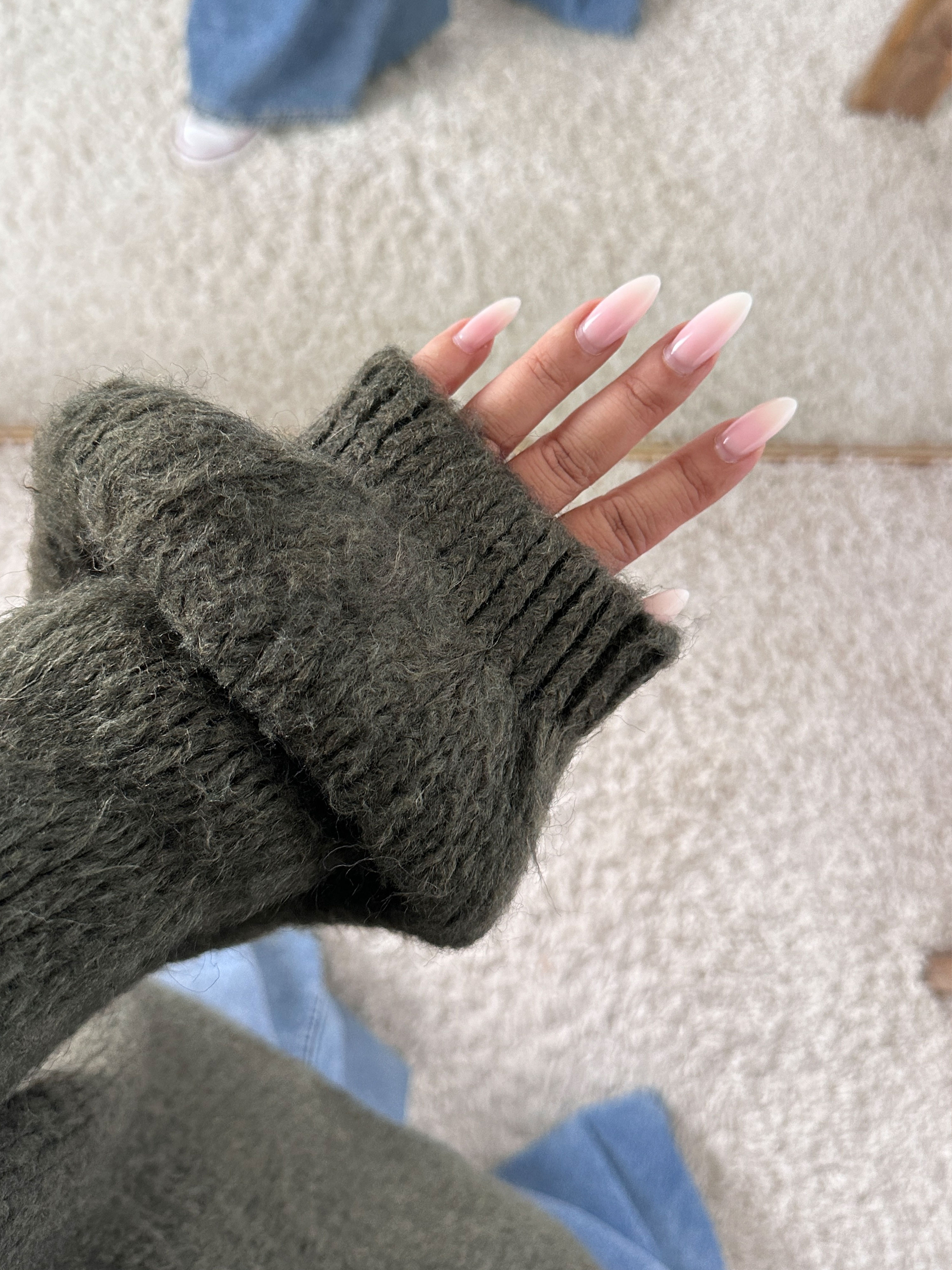 Oversize Strickpullover mit Stehkragen FLAUSCHI - TALL - Olive Oversize Strickpullover mit Stehkragen FLAUSCHI - TALL - Olive