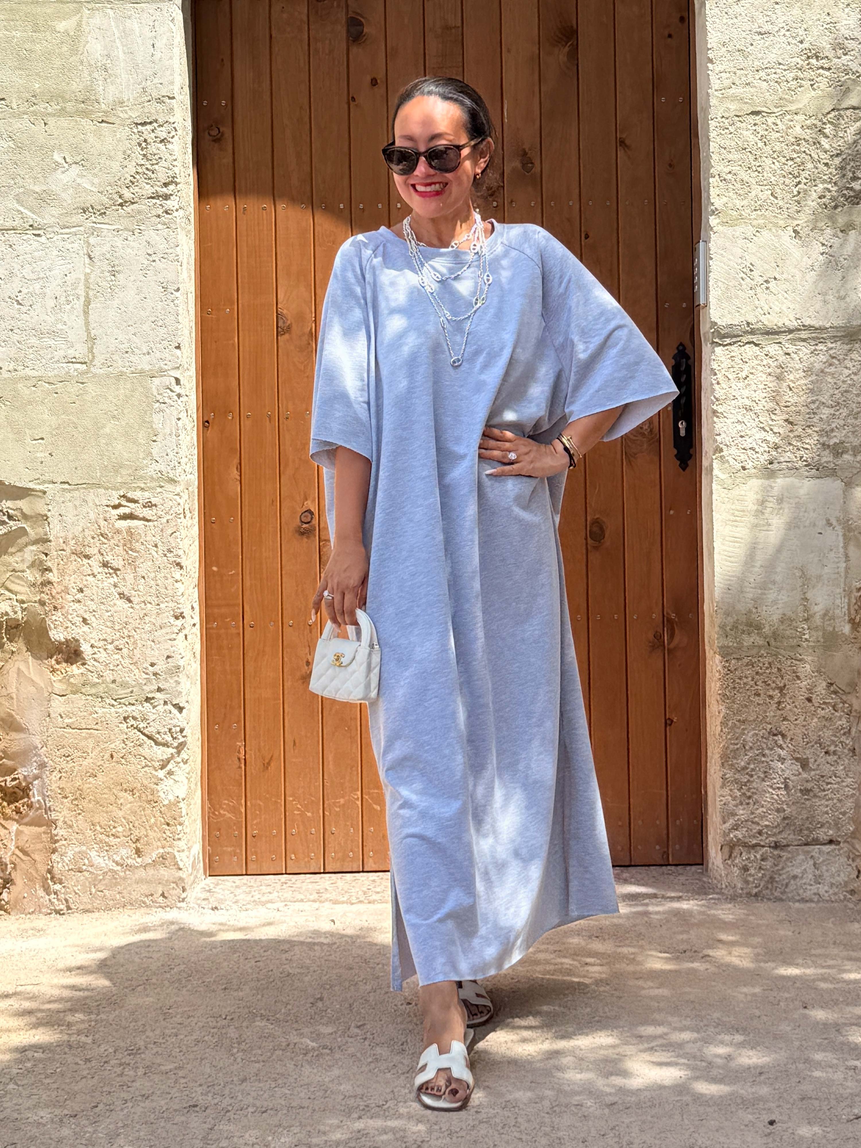 Oversize Sweatkleid - Grau Melange
