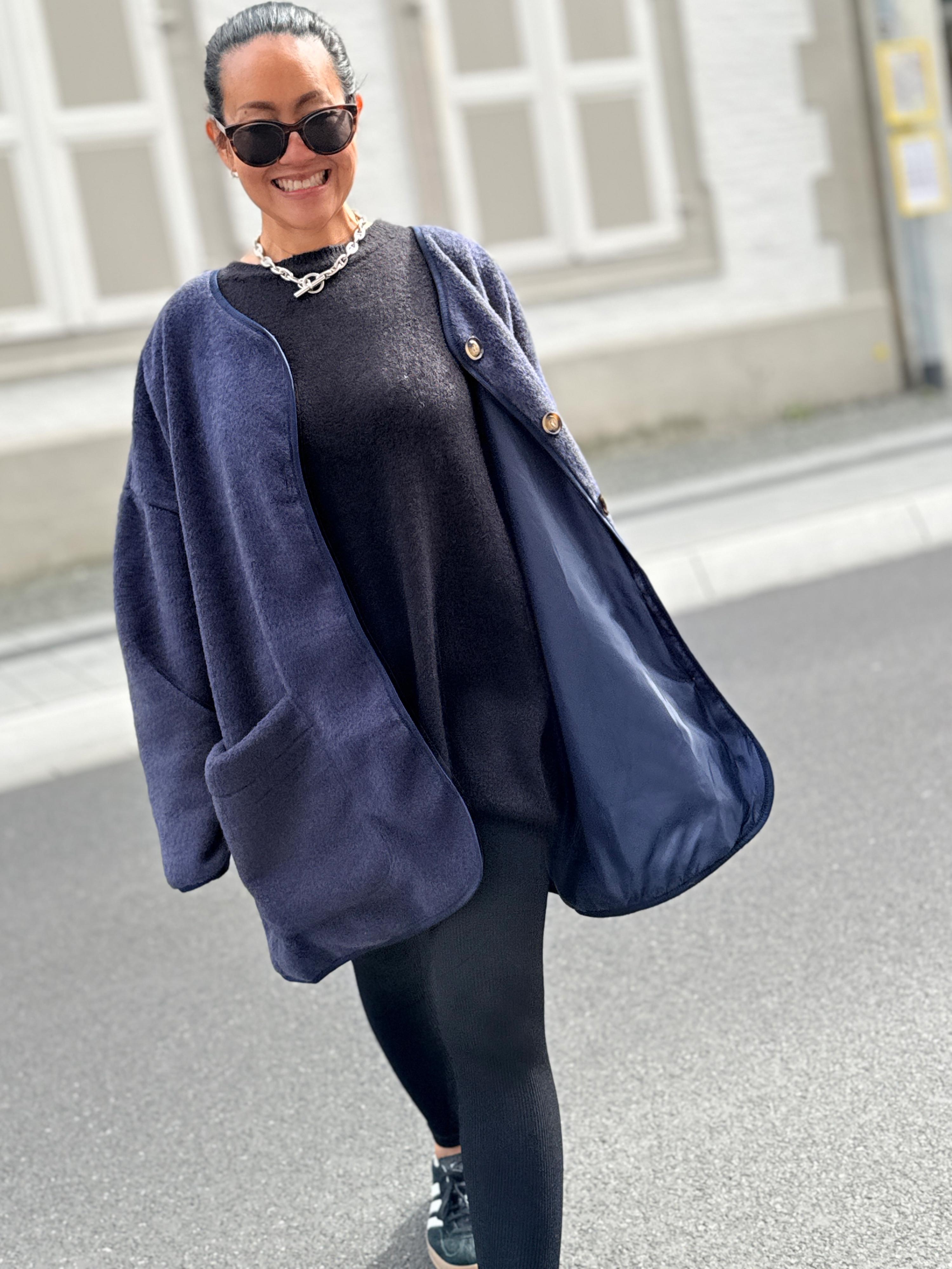 Oversize Jacke Button - SIGNATURE - Navy