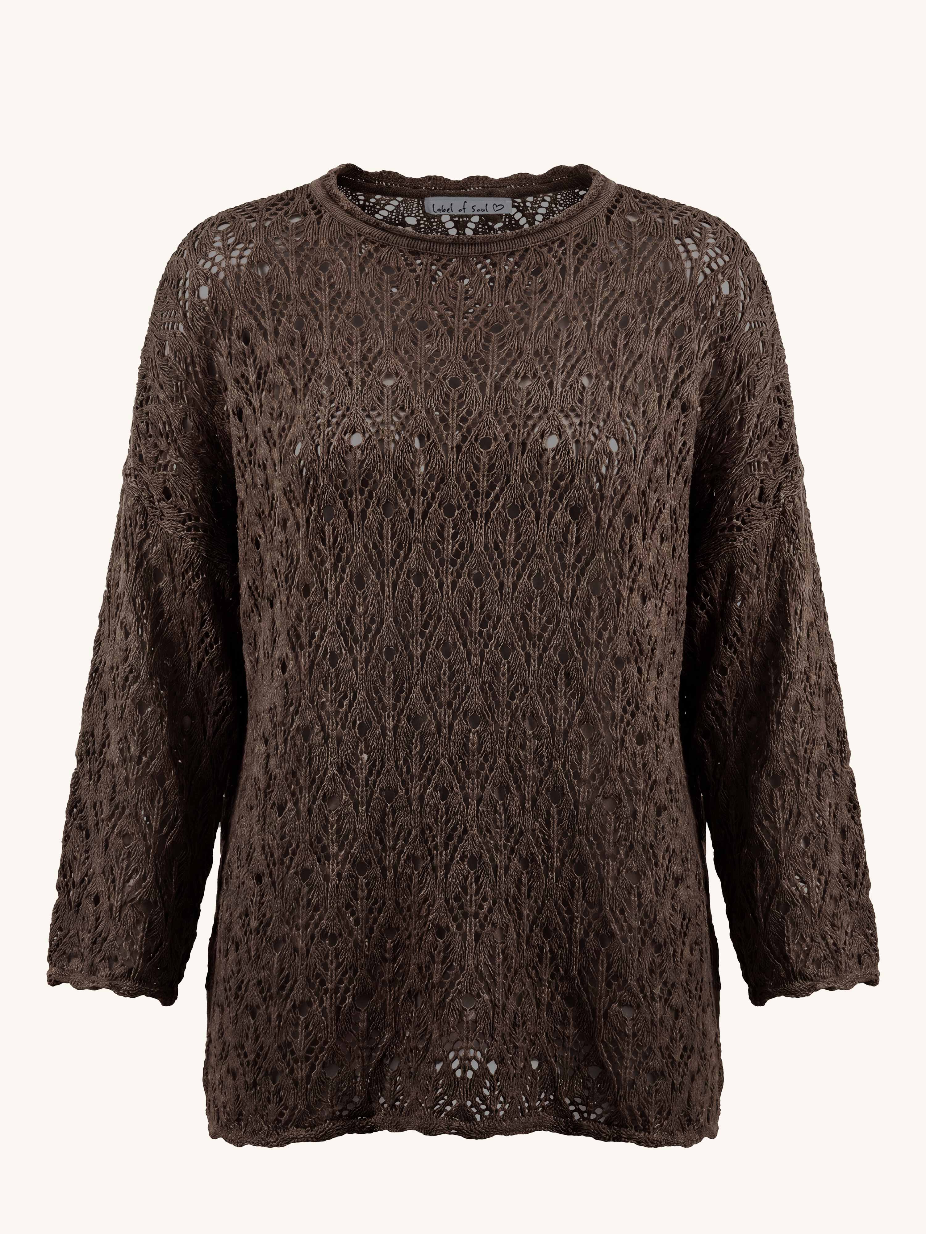 Häkelpullover - BOHEMIAN CROCHET - Schoko