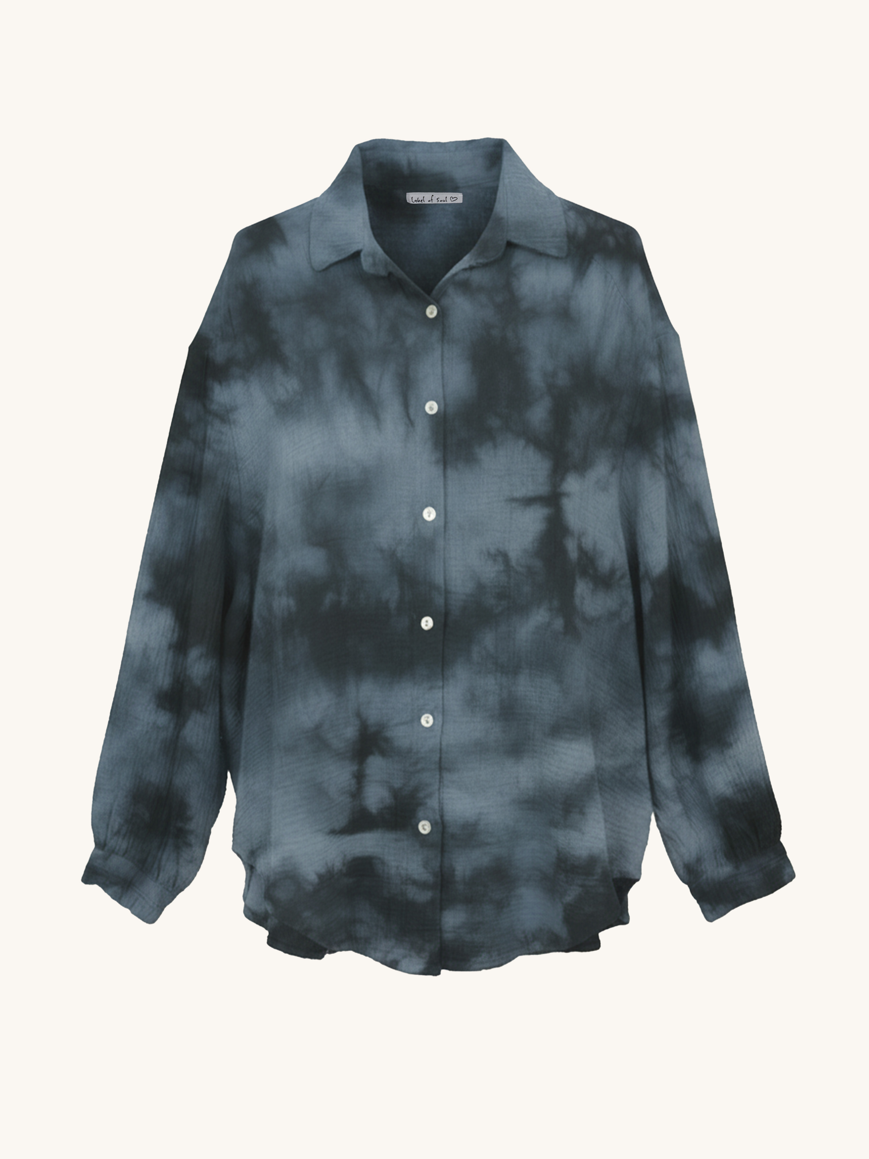 Musselin Midi Oversize Bluse - BATIK - Grau