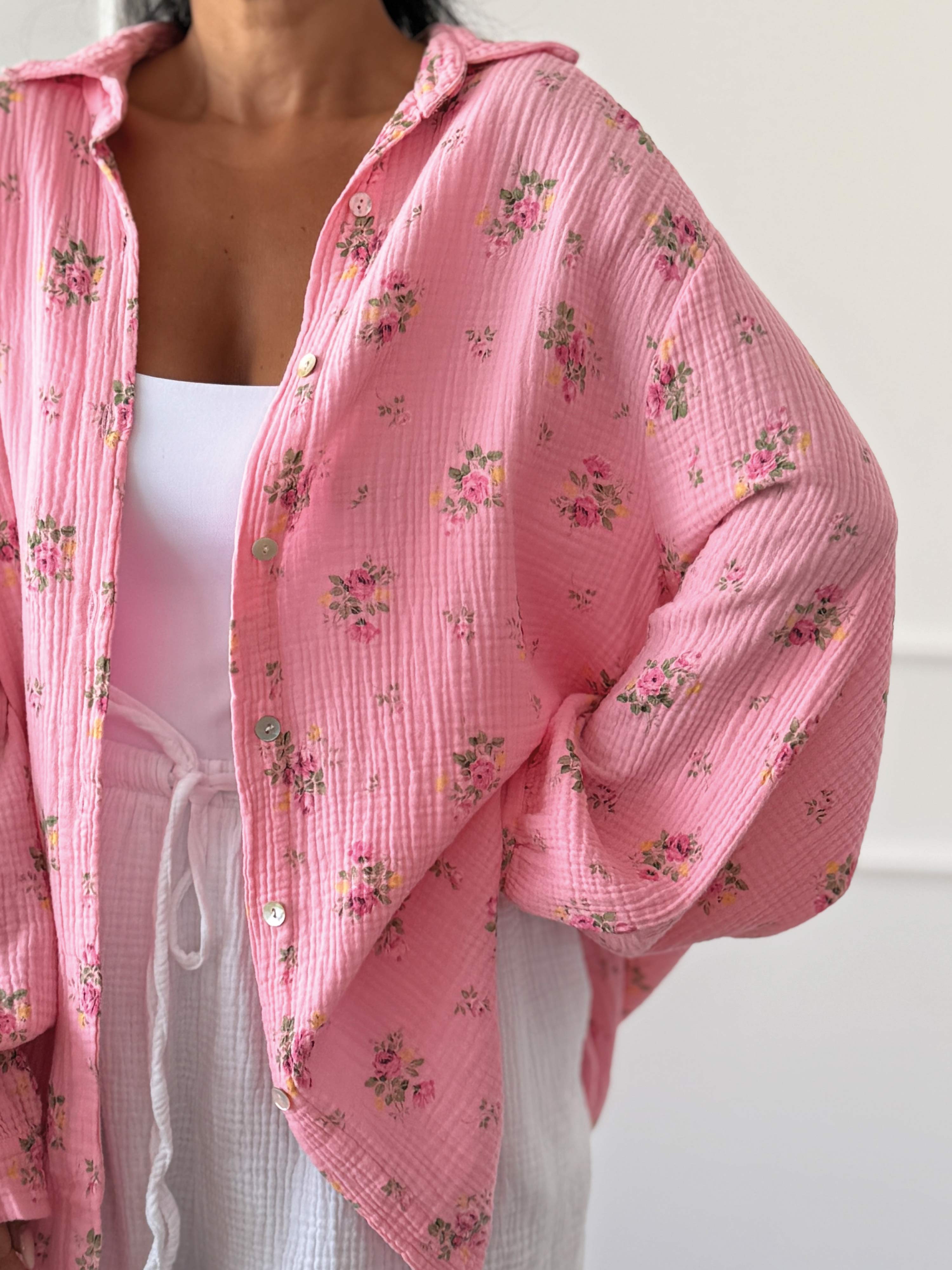 Musselin Midi Oversize Bluse - Blossom Musselin Midi Oversize Bluse - Blossom