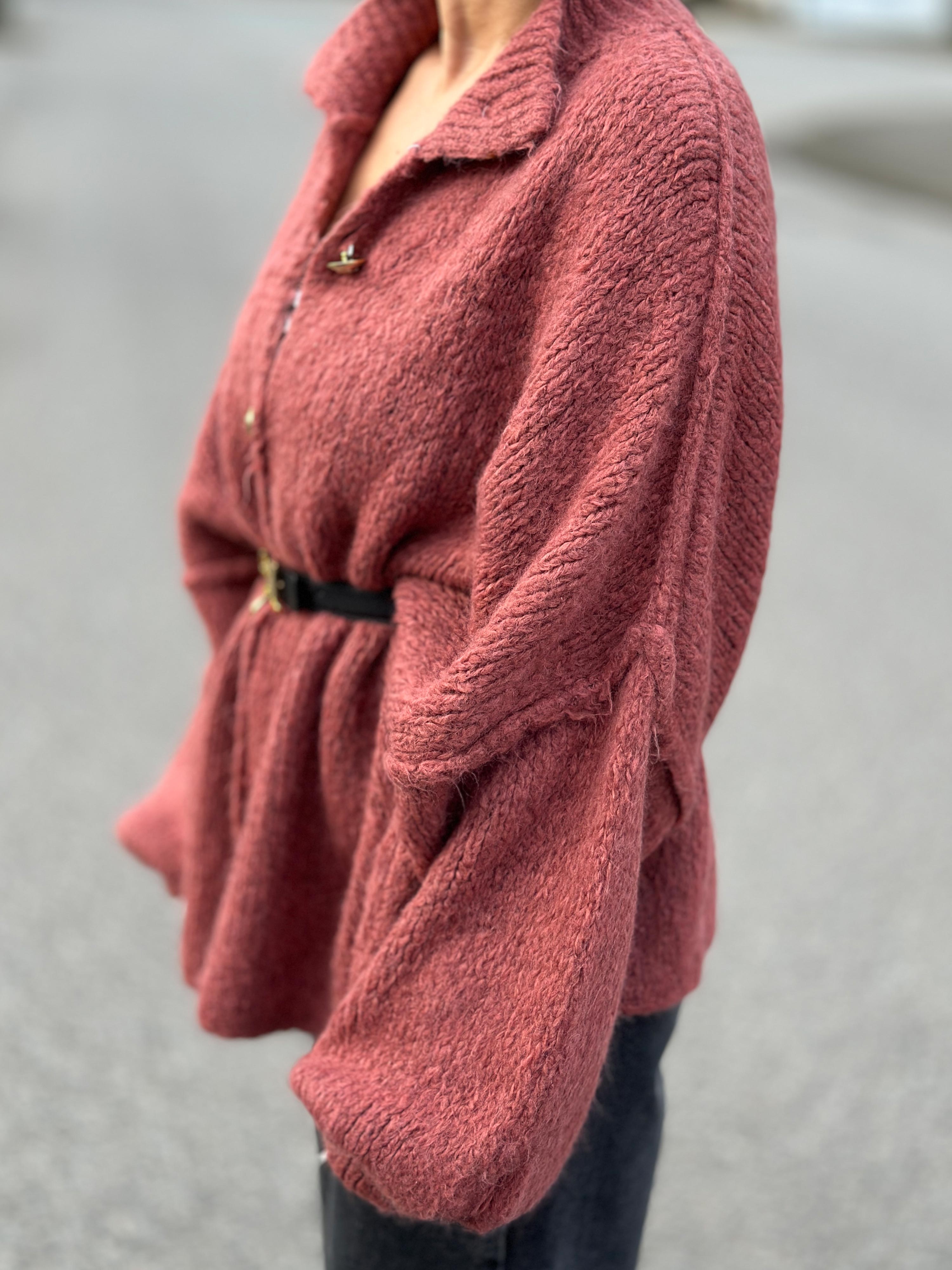 Oversize FLAUSCHI Cardigan - Rosewood