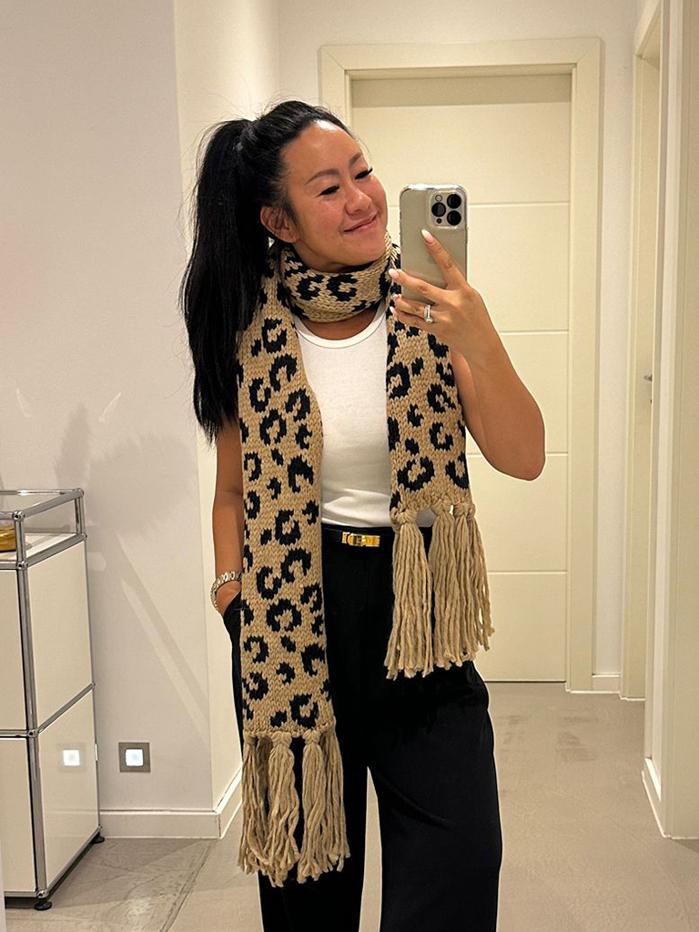 Strickschal - LEO Camel