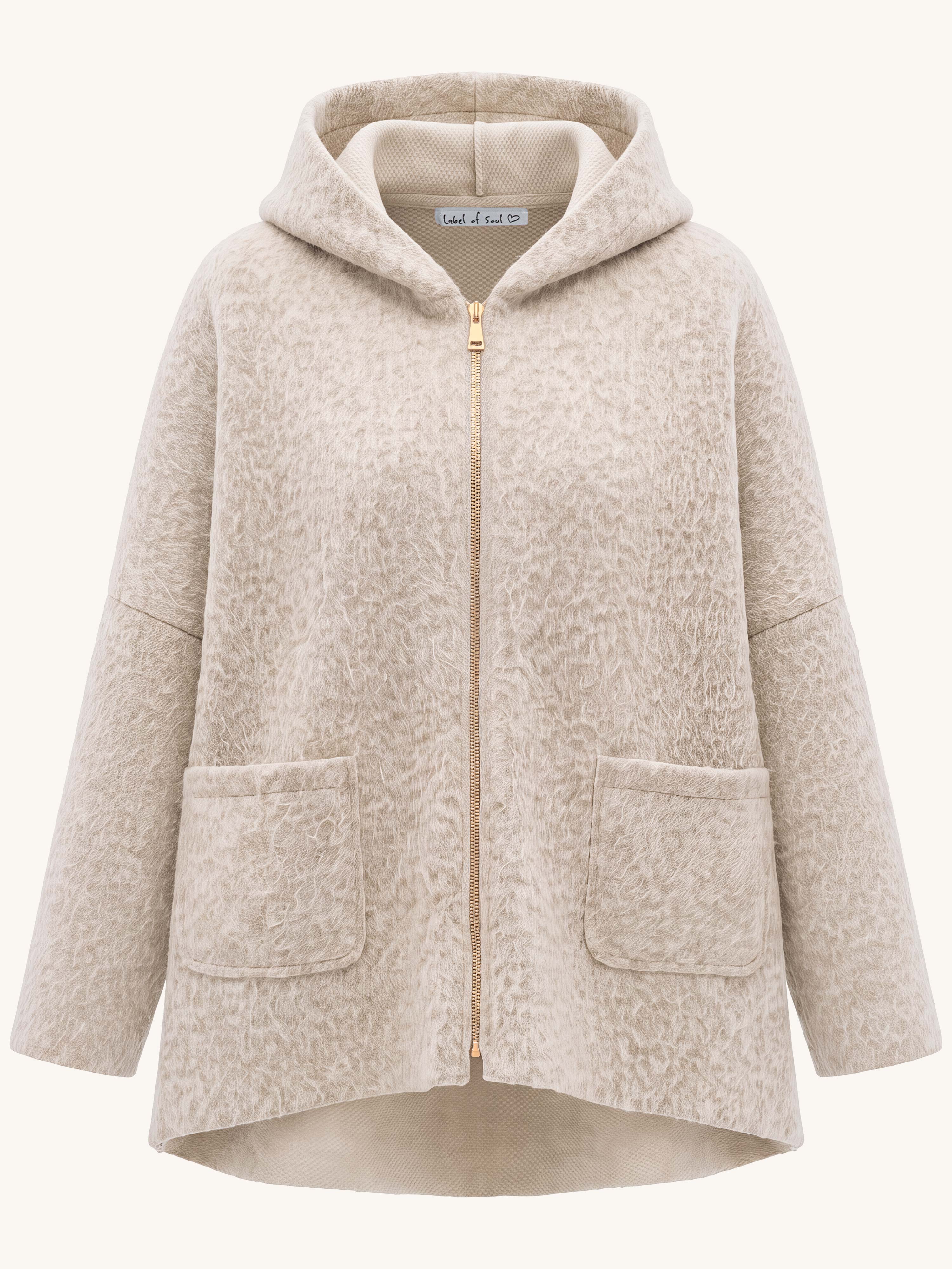 Oversize Zipper Jacke - HENRY - Oatmeal