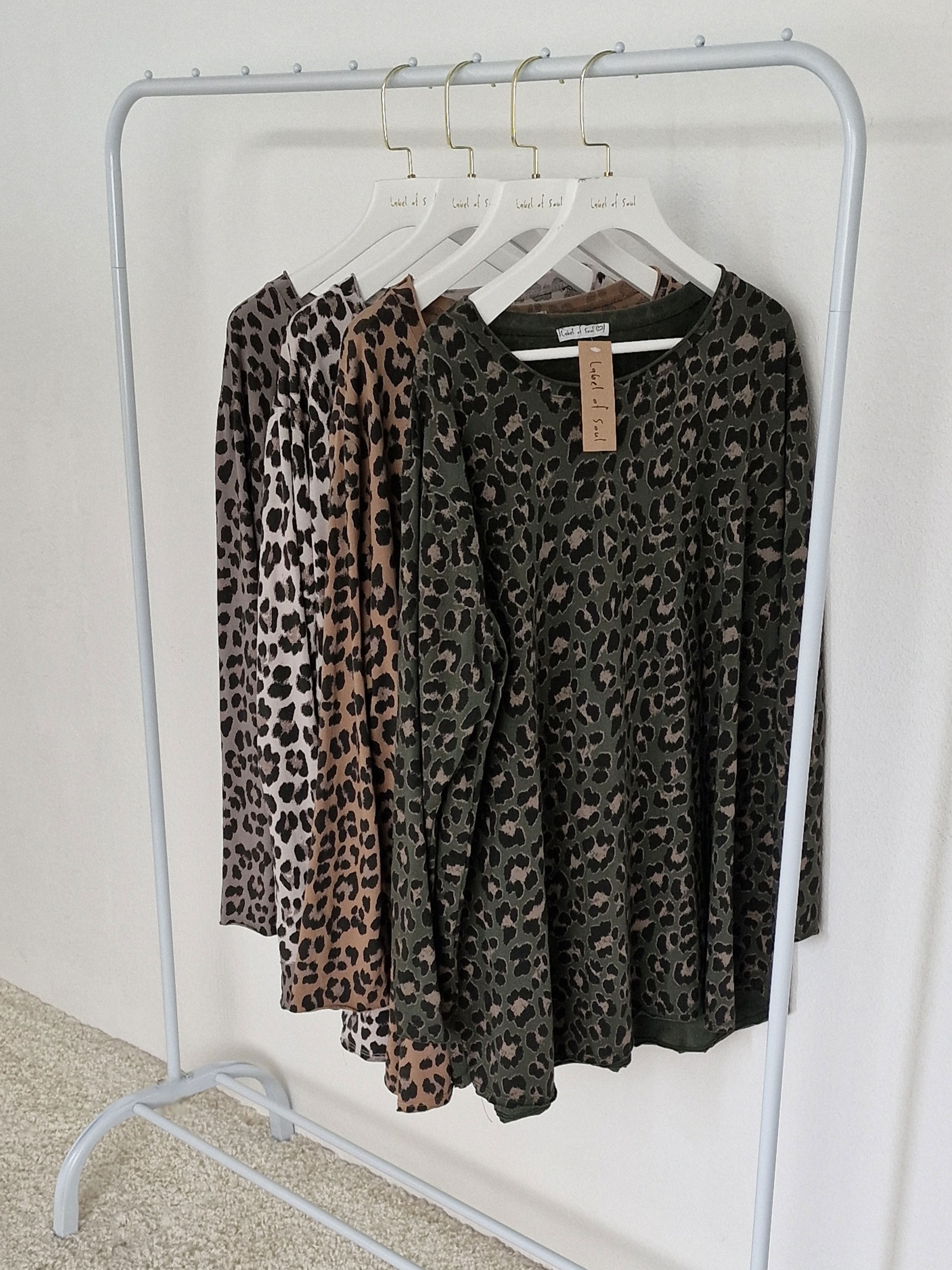 Basic Long Langarmshirt - LEOPARD - Olive Basic Long Langarmshirt - LEOPARD - Olive