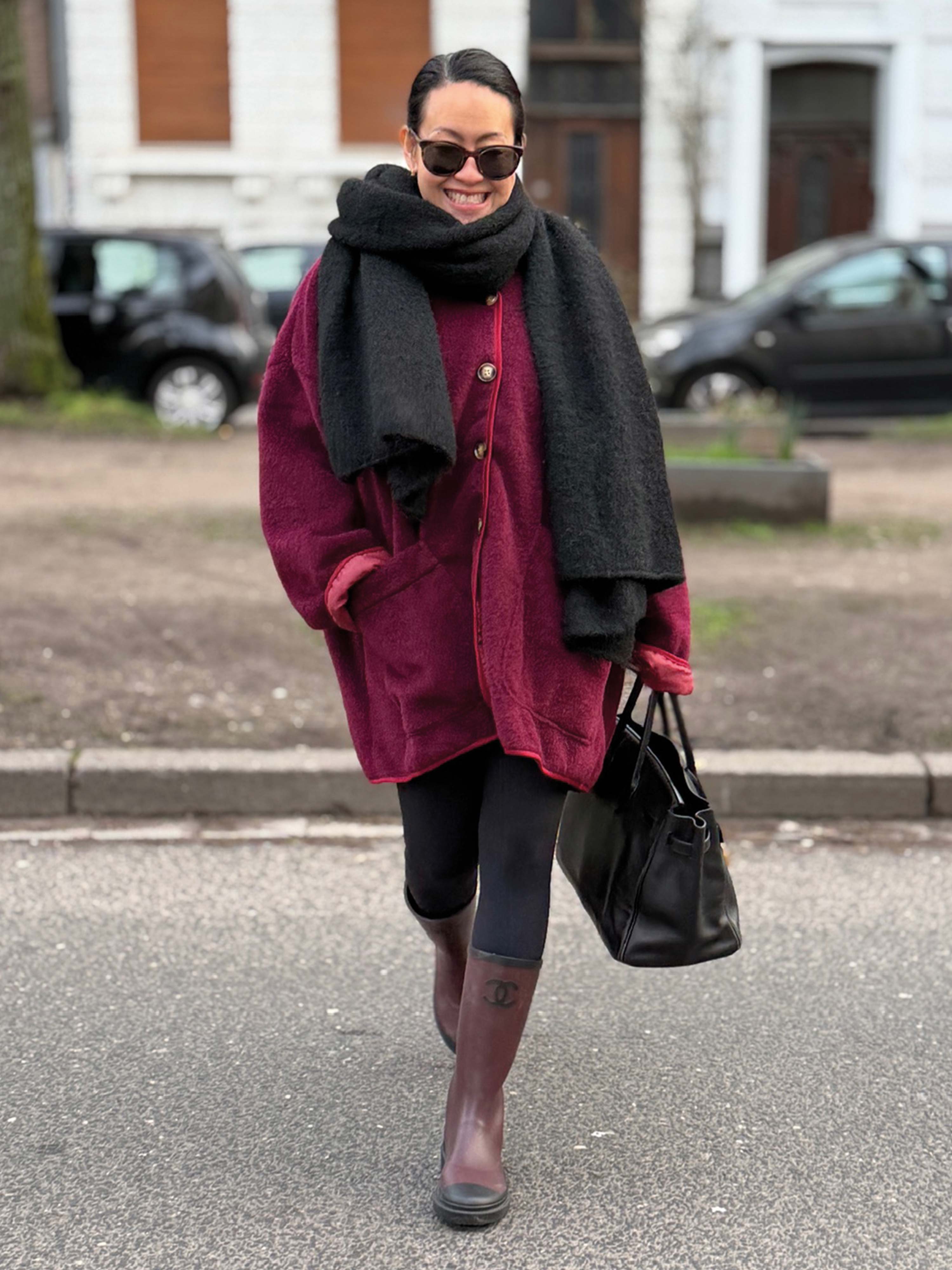 Oversize Jacke - SIGNATURE - Burgundy inkl. Gratisbrosche