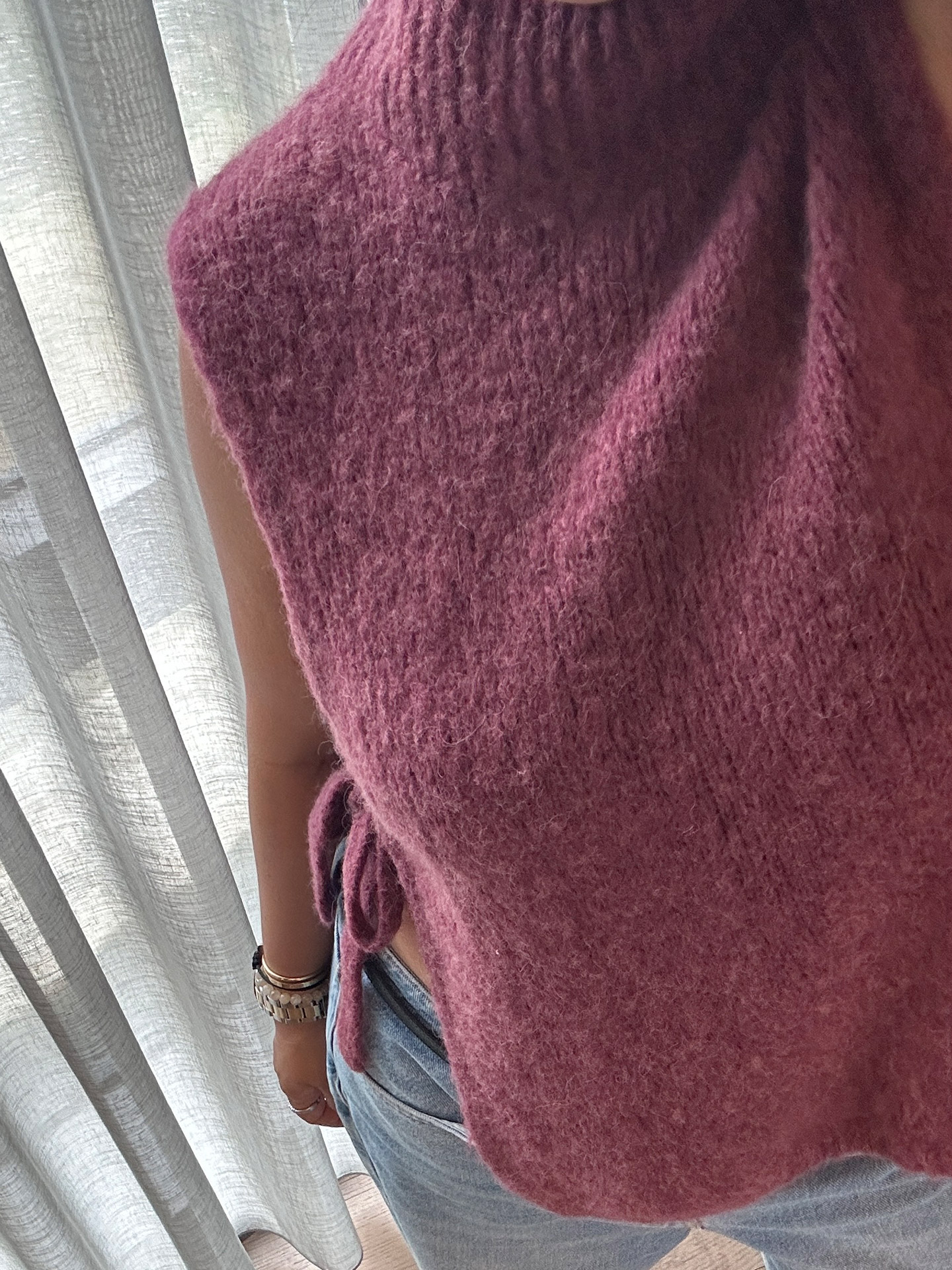 Pullunder mit Baby-Alpakawollanteil - Beere