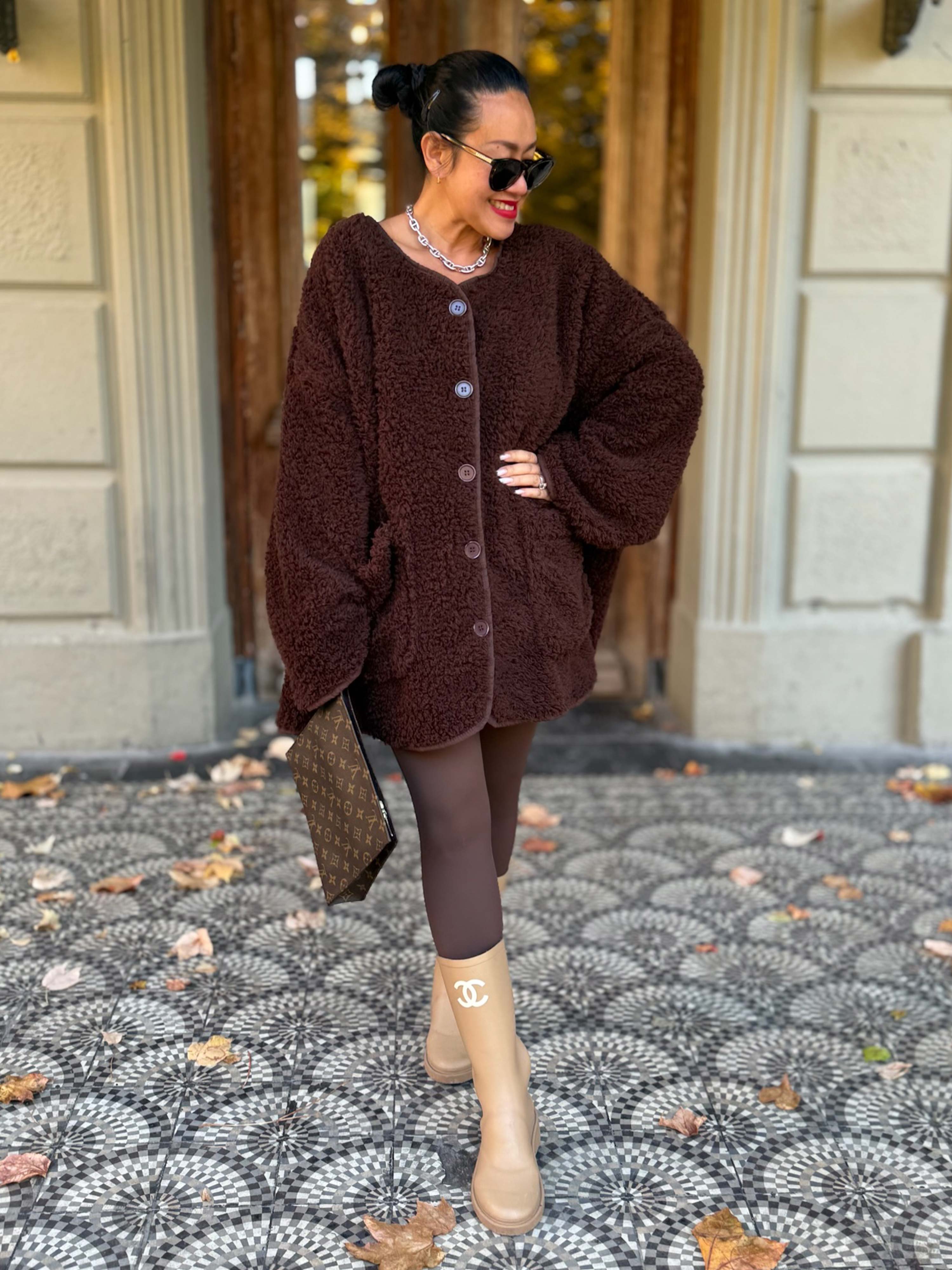 Teddylook Oversize Jacke - ICON - Schoko