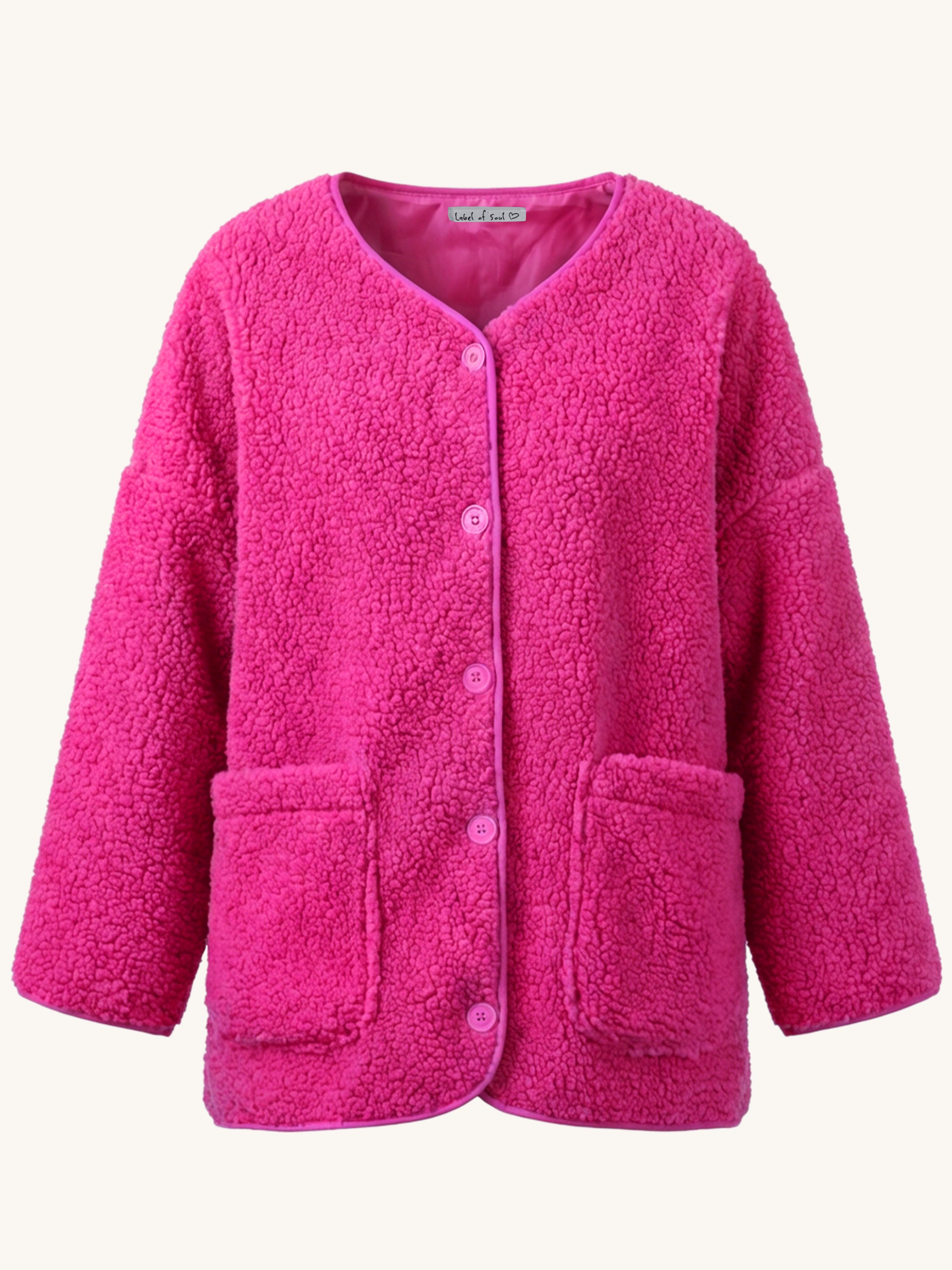 Teddylook Oversize Jacke - ICON - Pink