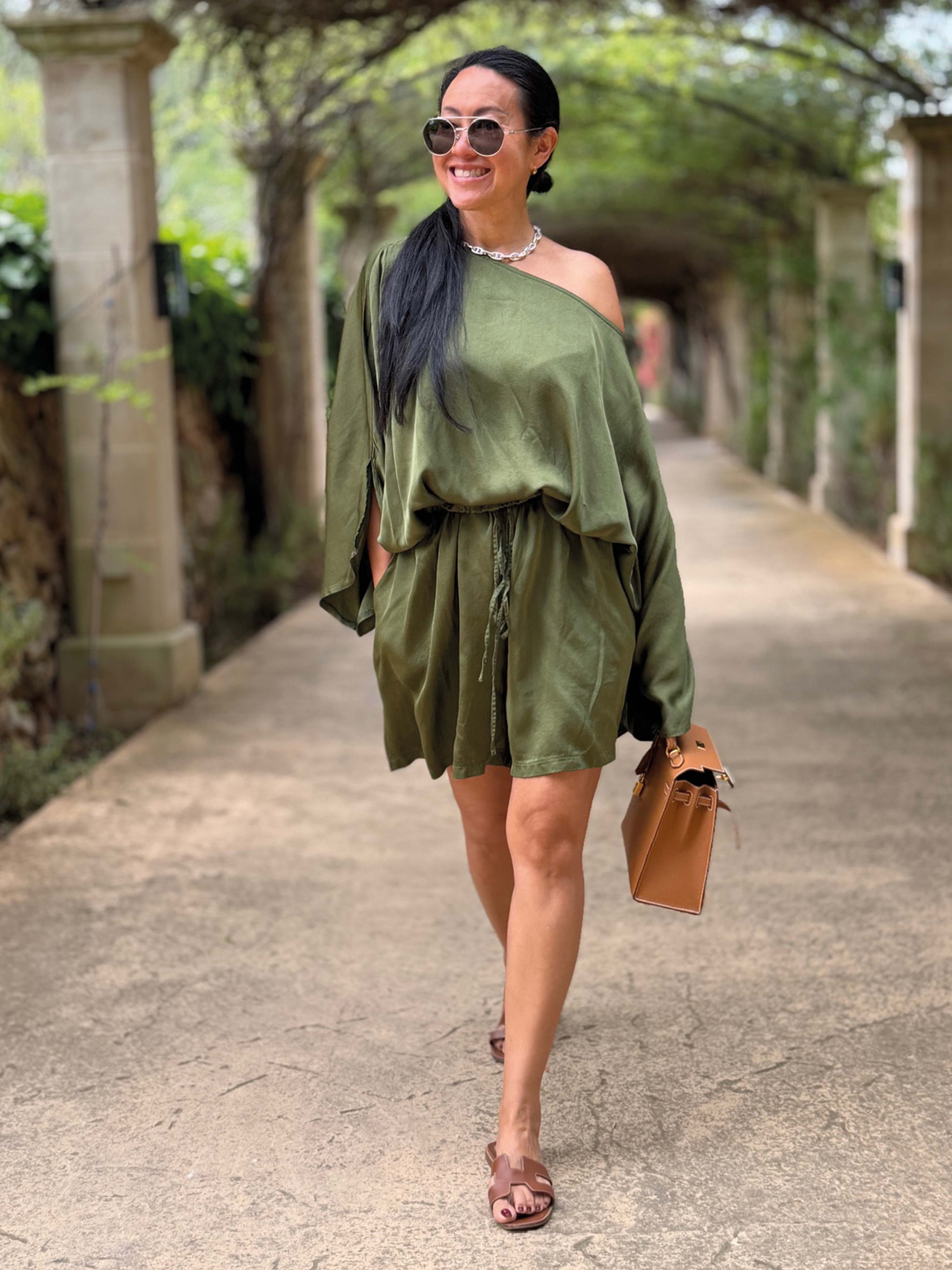Oversize Viskose Poncho - ELEGANCE - Olive