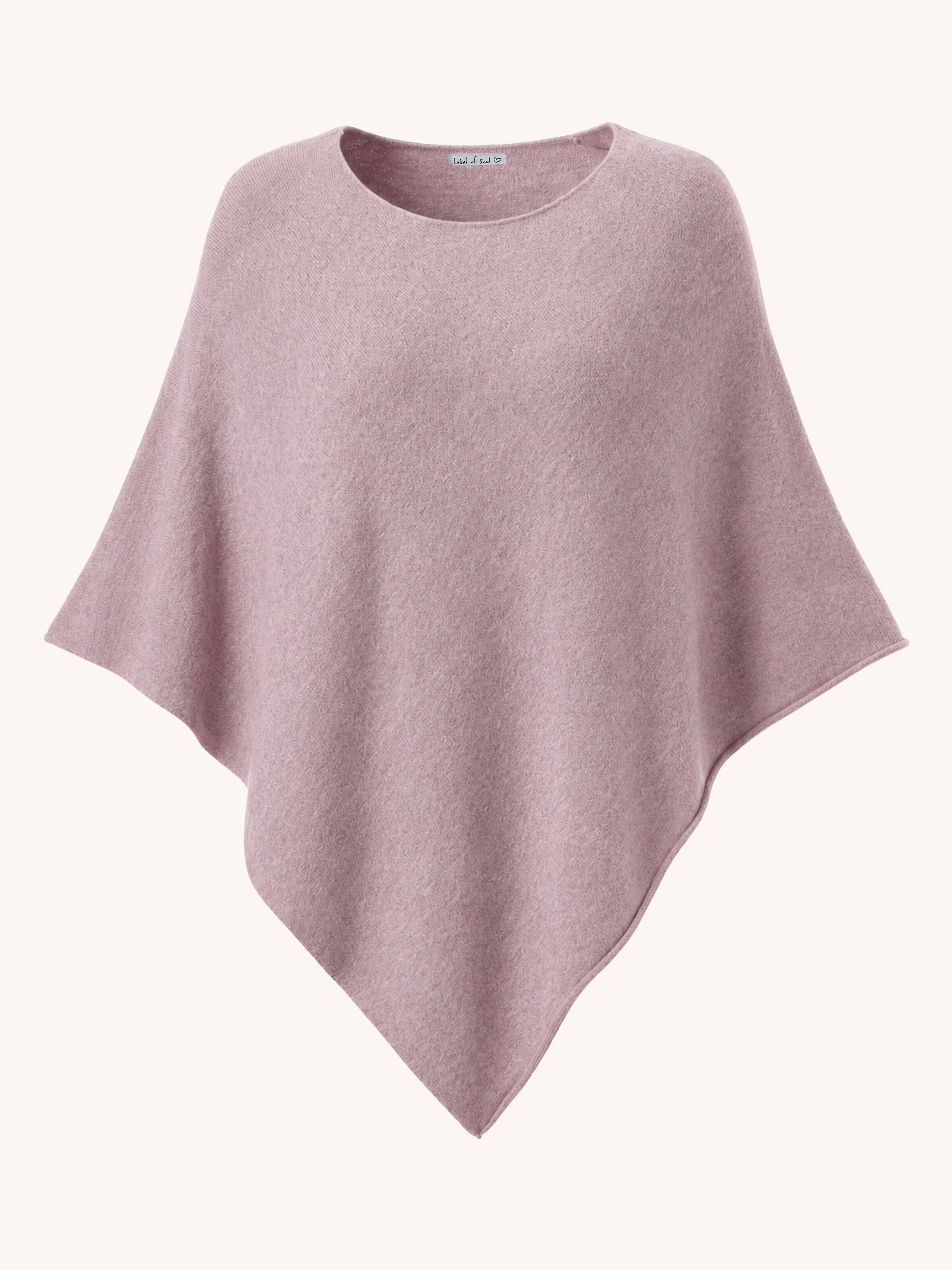 Oversize Viskose Strick Poncho Cape - Blush