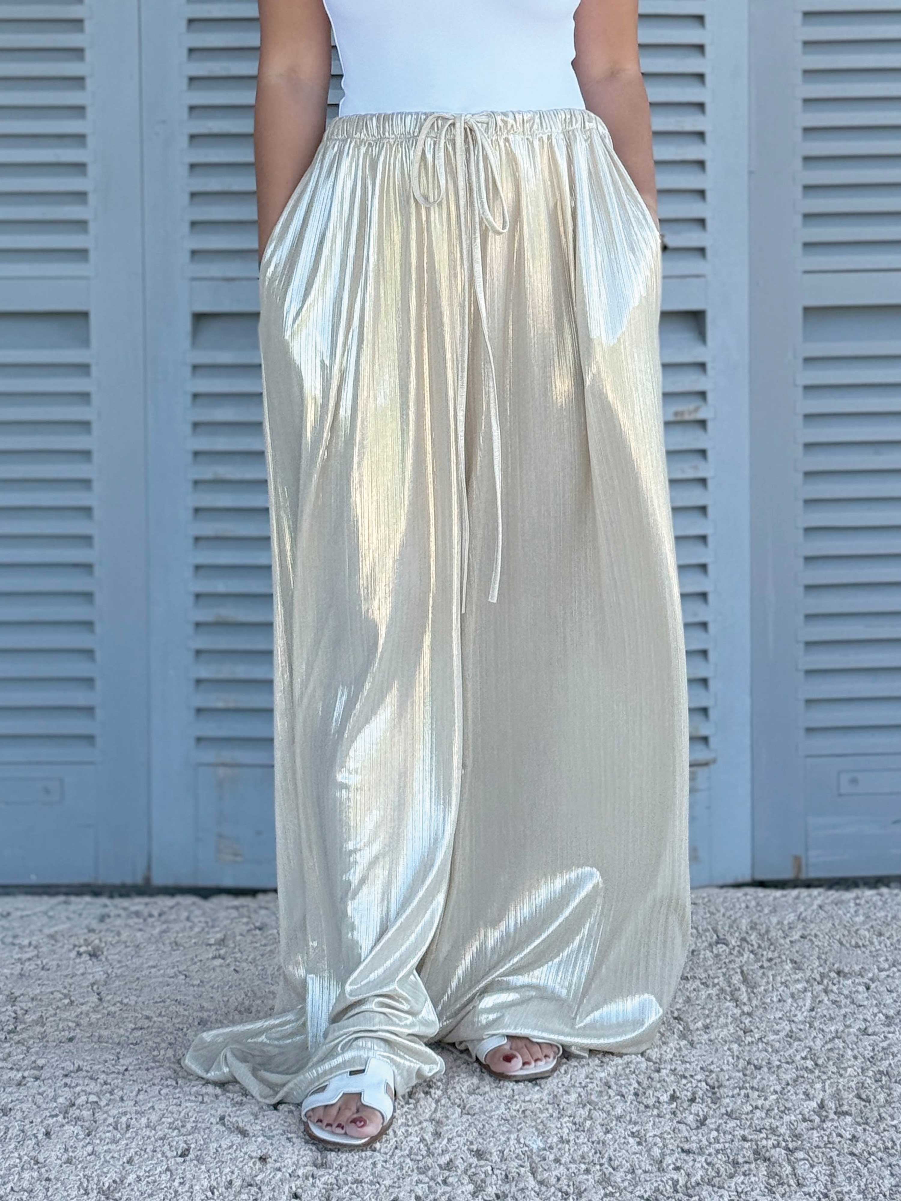 Palazzo Oversize Hose - LOTUS - Champagner