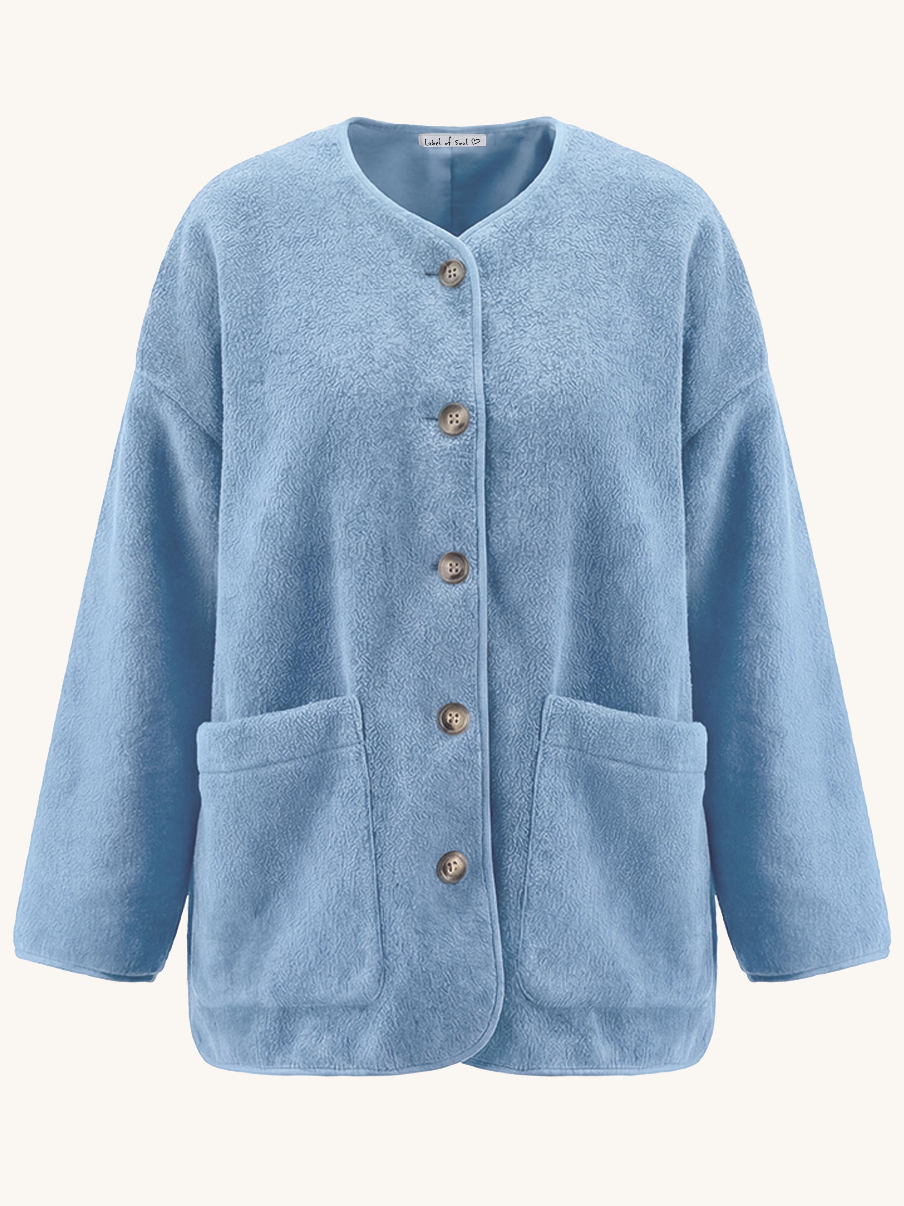Oversize Jacke Button - SIGNATURE - Blau