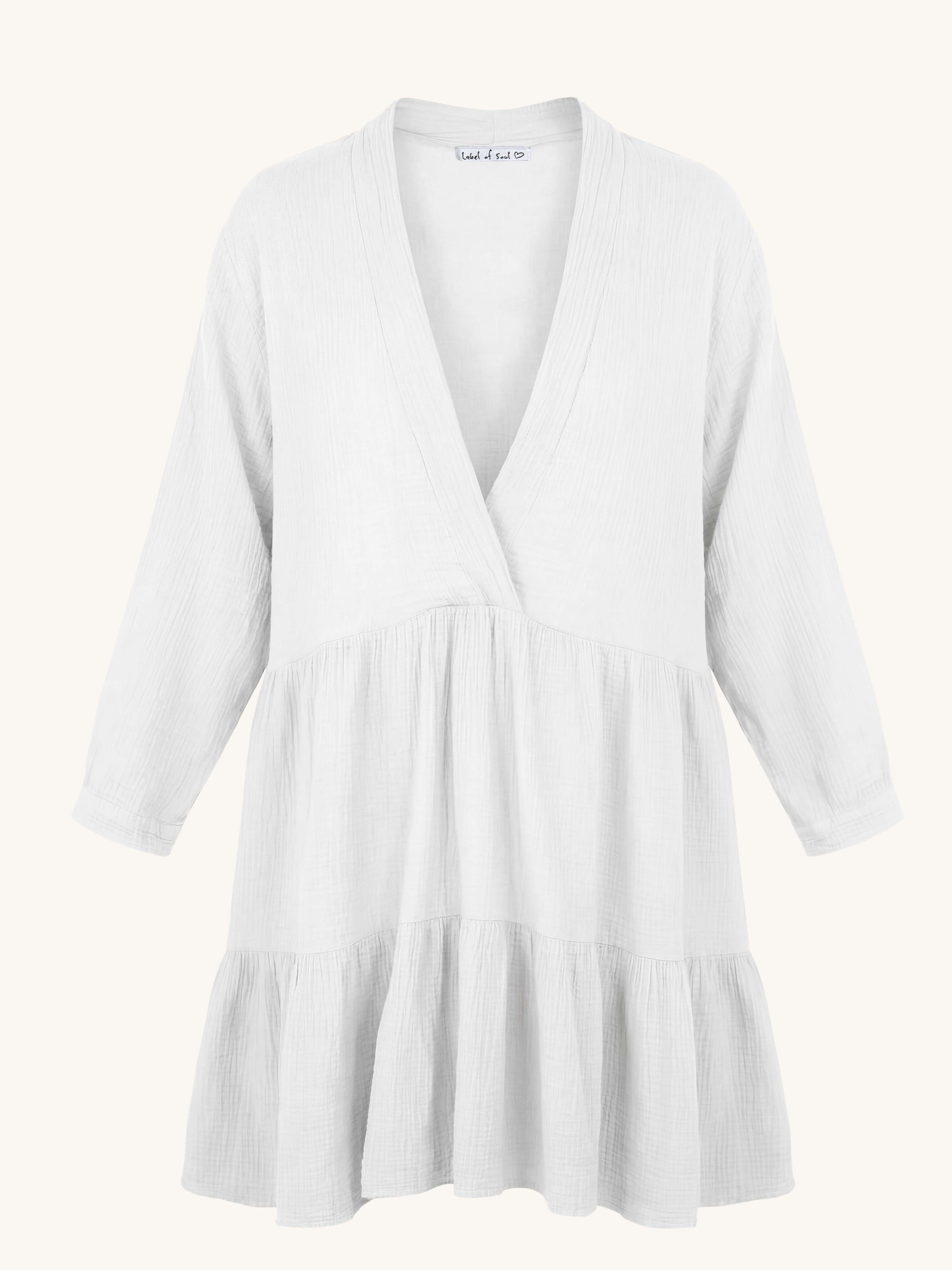 Musselin Tunikakleid - ISABEL - Weiss