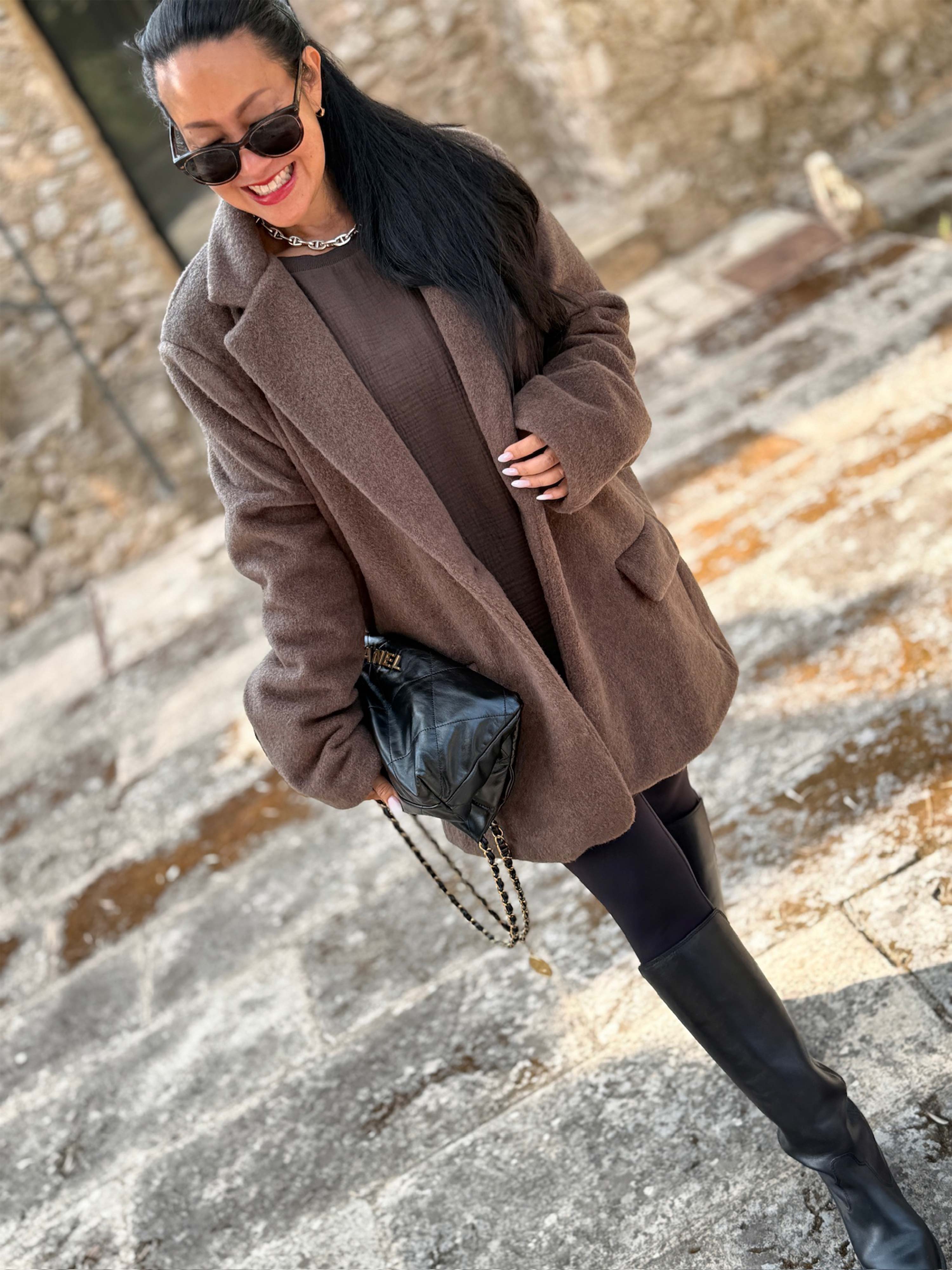 Oversize Blazer Jacke - SIGNATURE - Schoko
