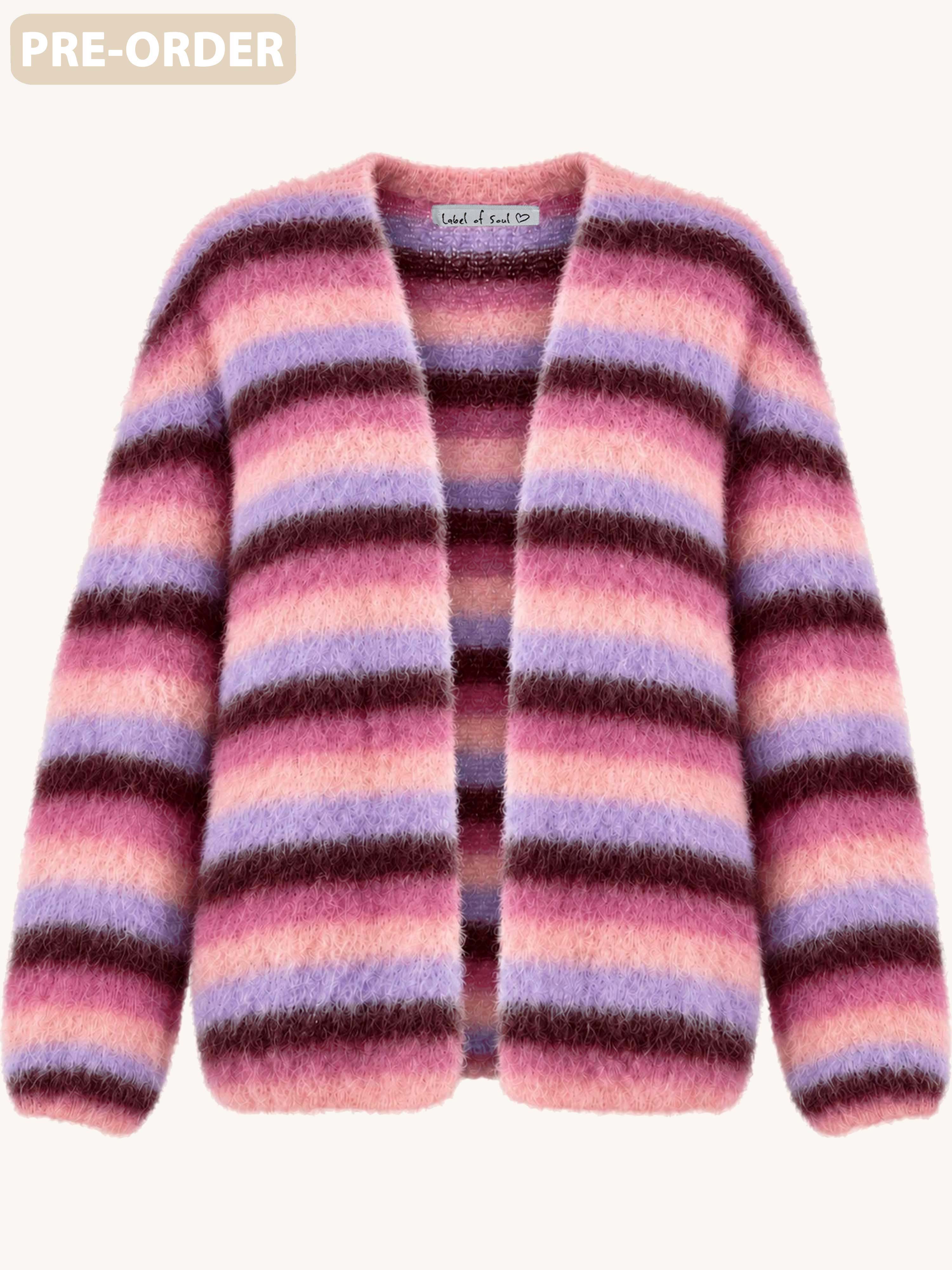 PRE-ORDER: Oversize Cardigan - FLUFFY - Berry Mix