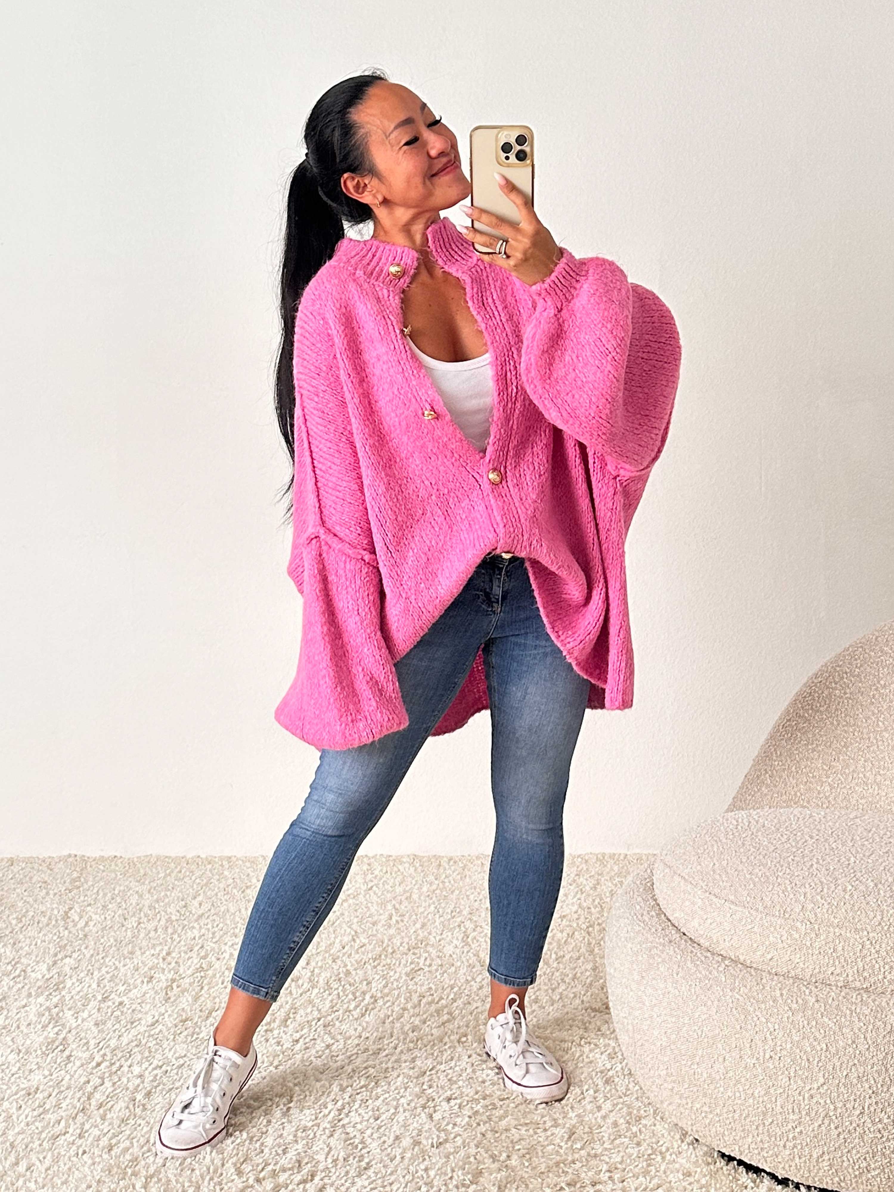 Oversize FLAUSCHI Cardigan - Bubblegum