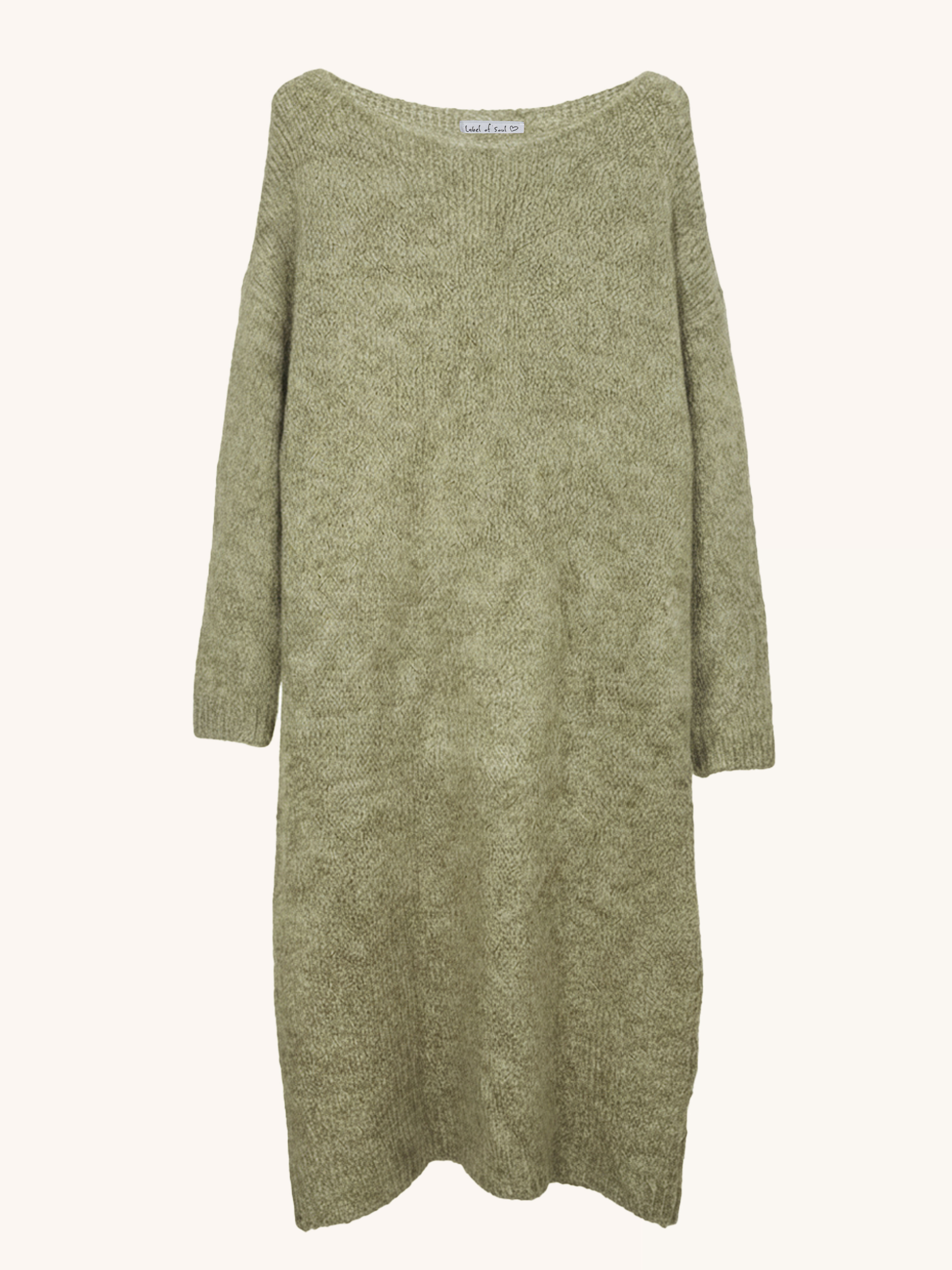 Strickkleid mit Rundhalsausschnitt - FLAUSCHI - Matcha