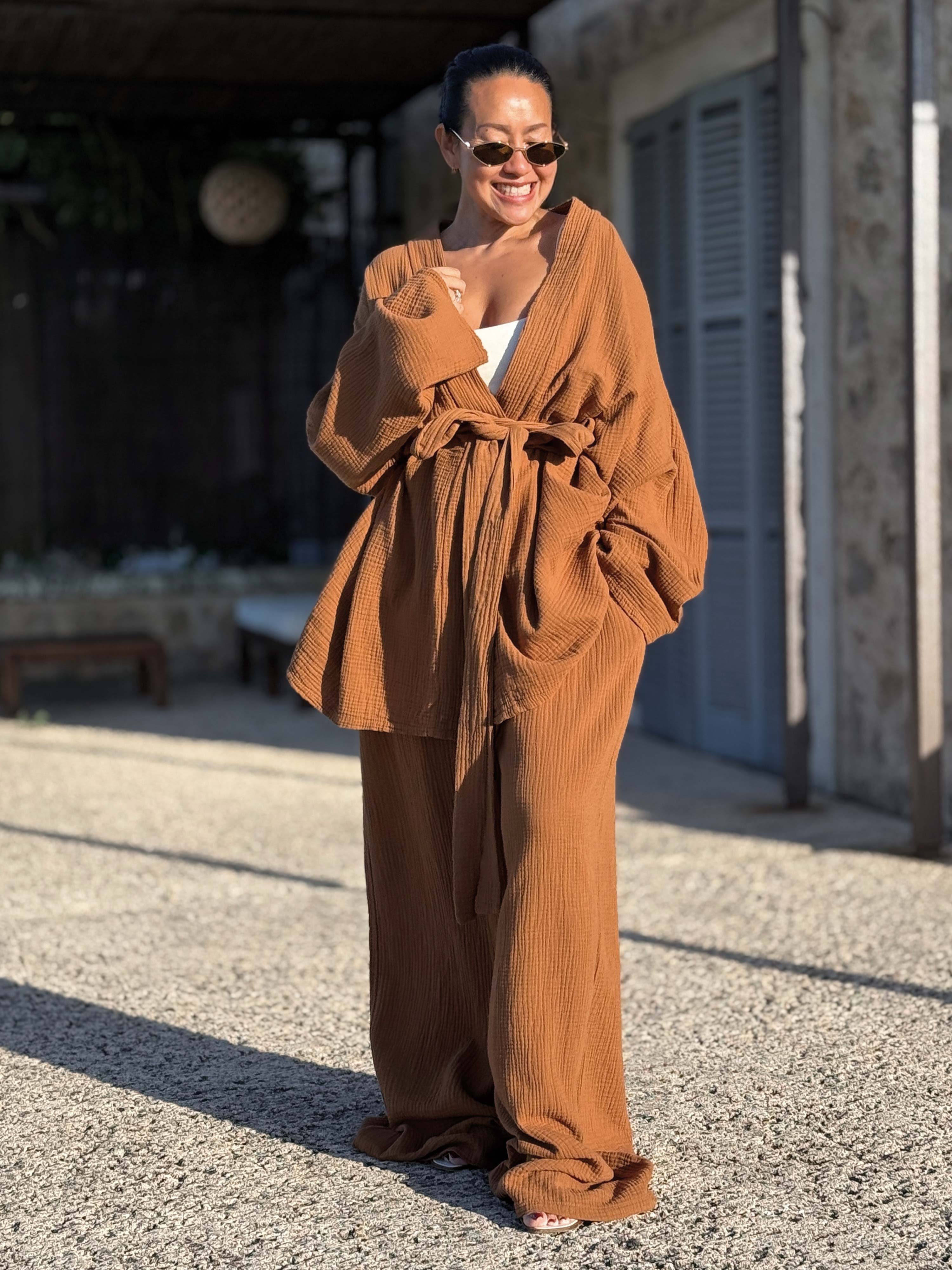 Musselin Wickel Kimono Jacke - NAMASTE - Cinnamon Musselin Wickel Kimono Jacke - NAMASTE - Cinnamon