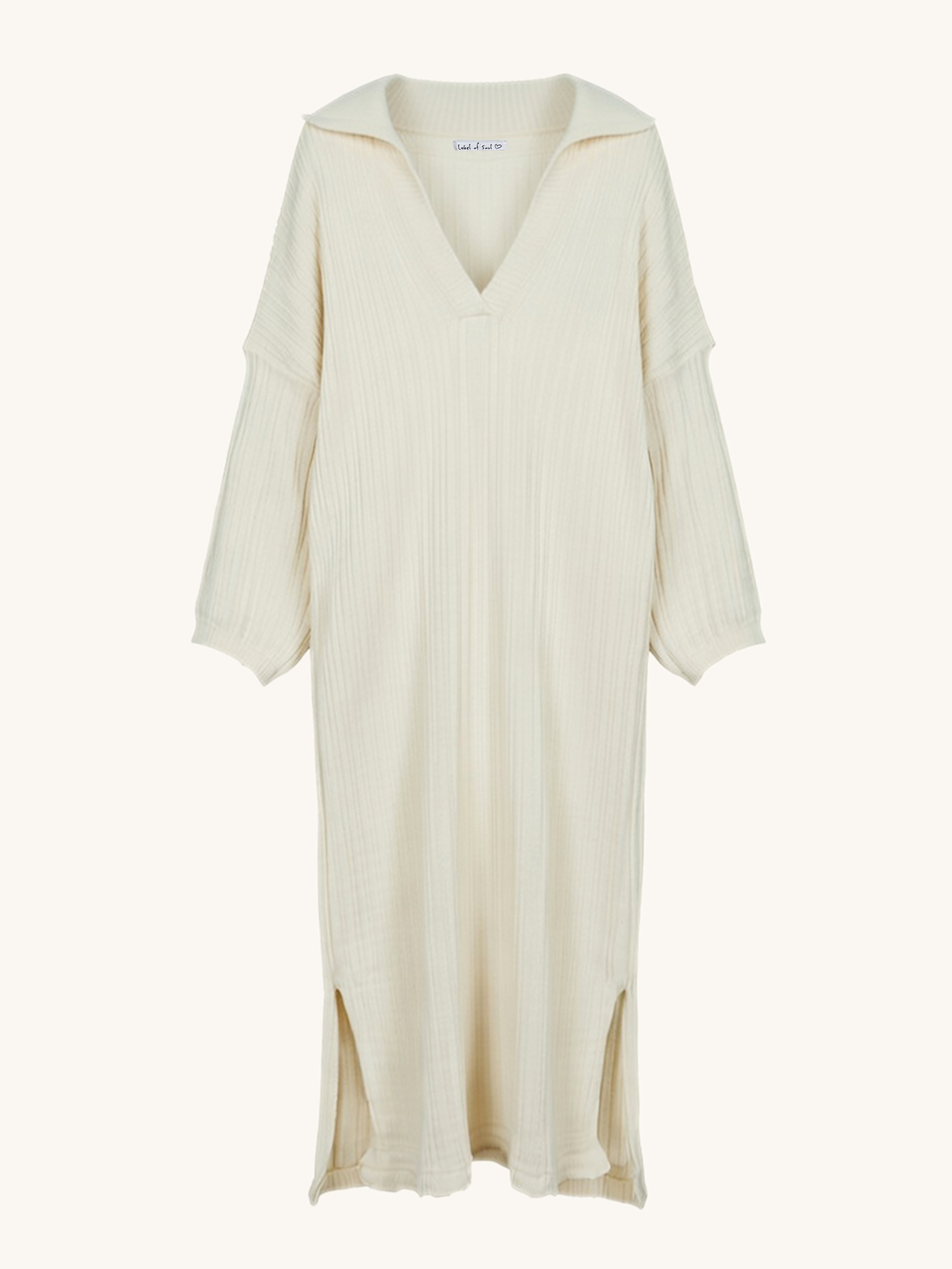 Langarm Strickkleid Santanyi - ONESIZE - Creme