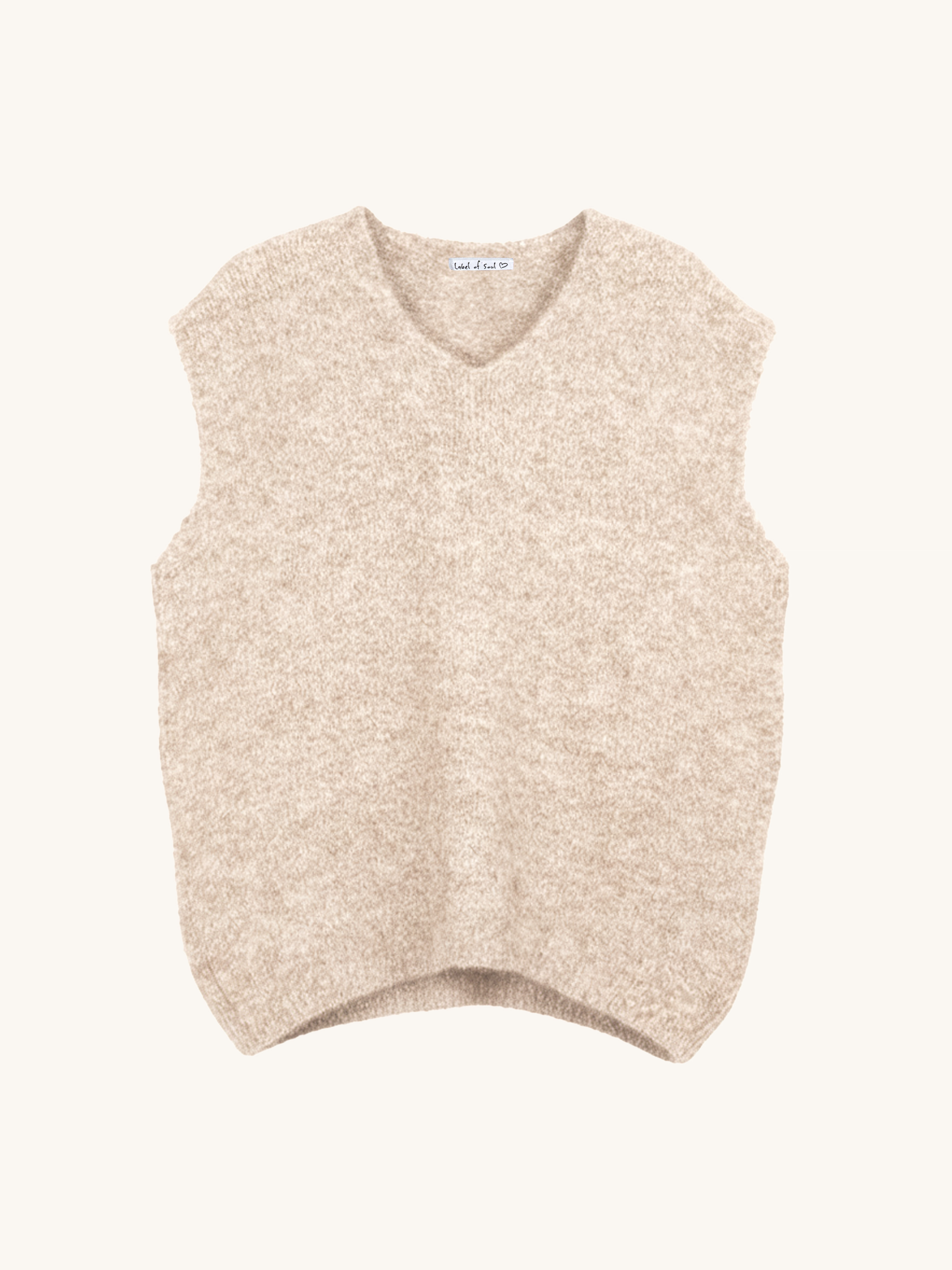 Oversize Pullunder mit Alpakawollanteil - Beige