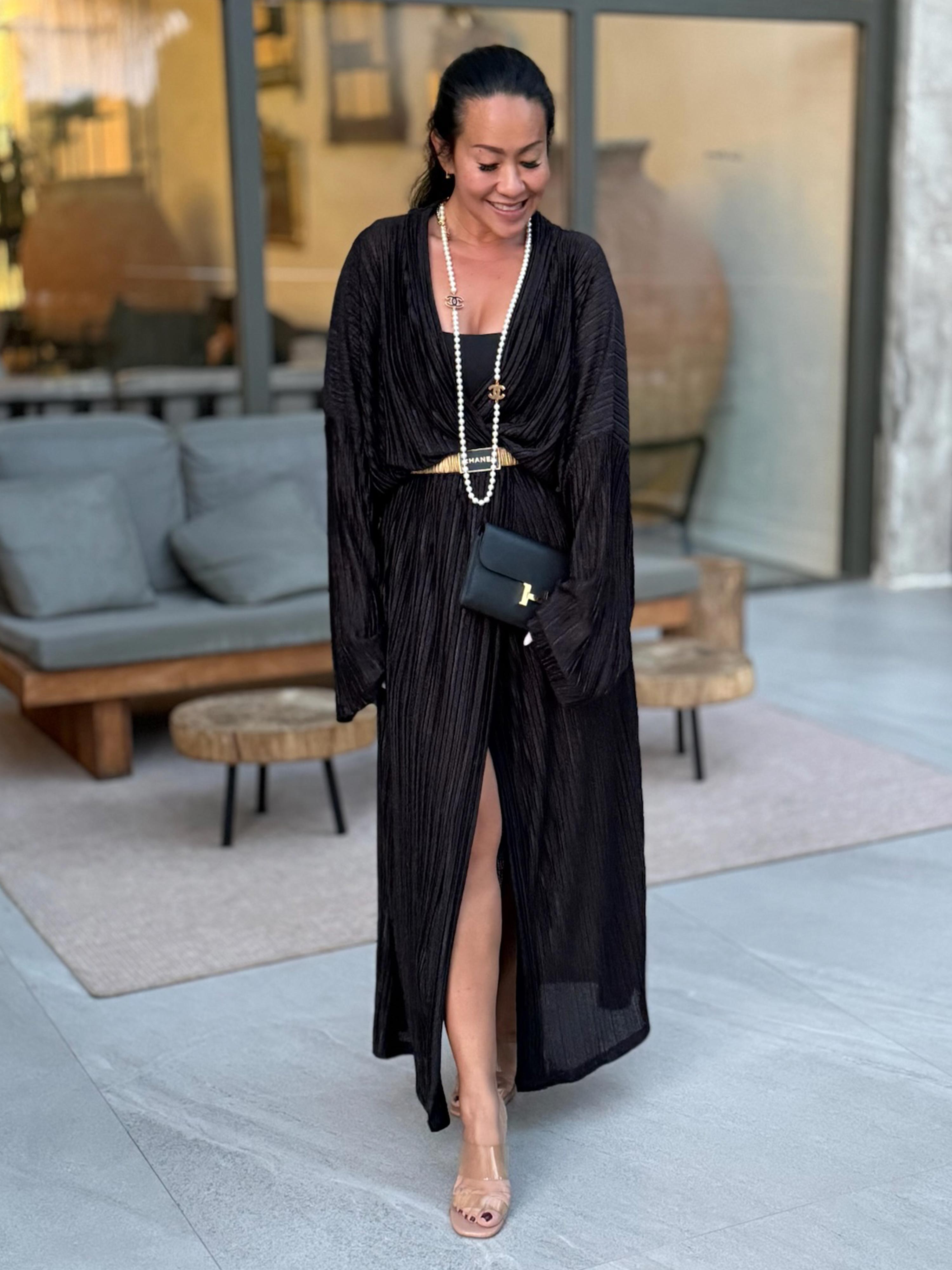 Kimono Wickel Kleid - GLAMOURÉ - Noir