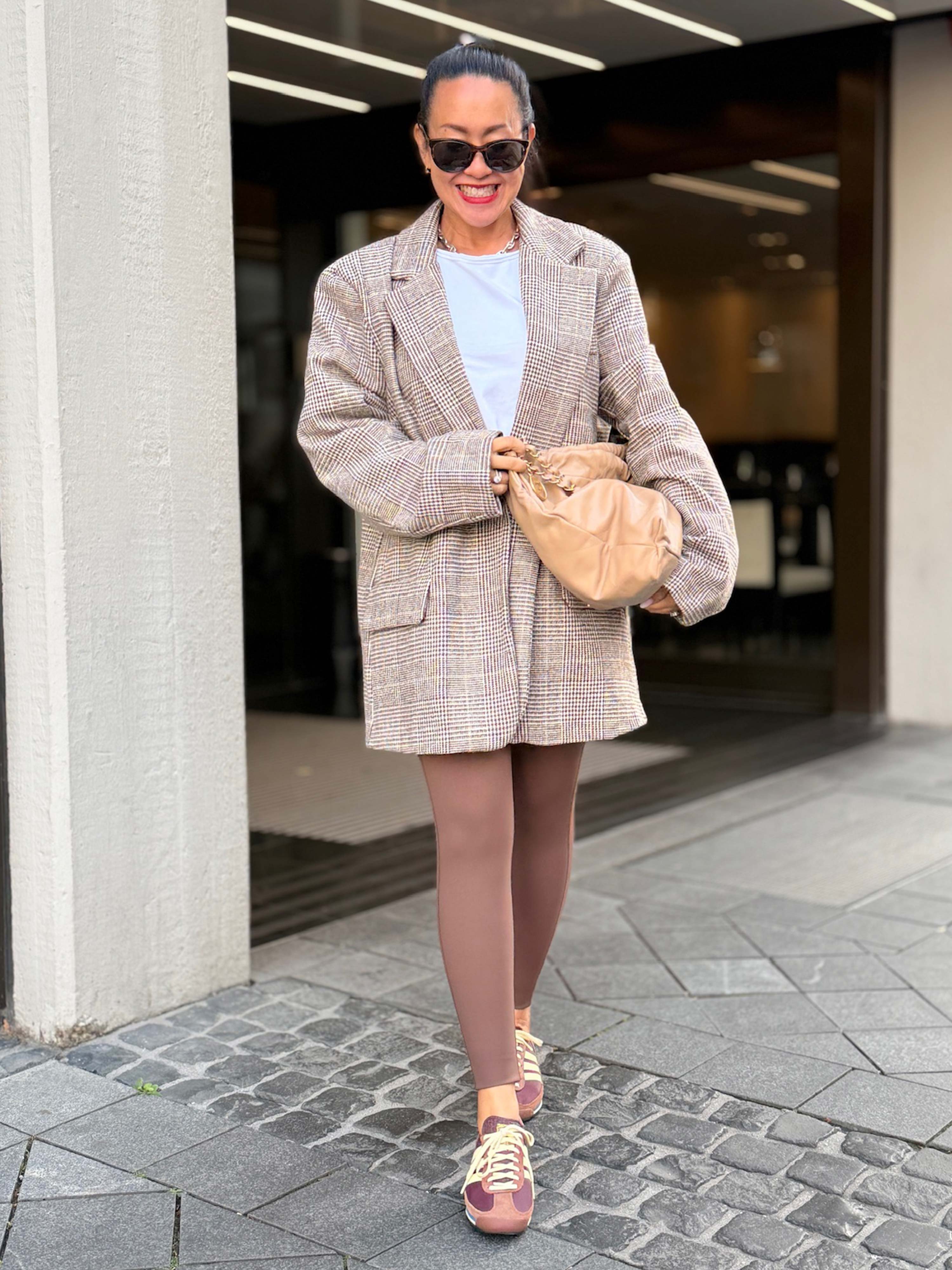 Oversize Blazer Jacke - KARO - Schoko