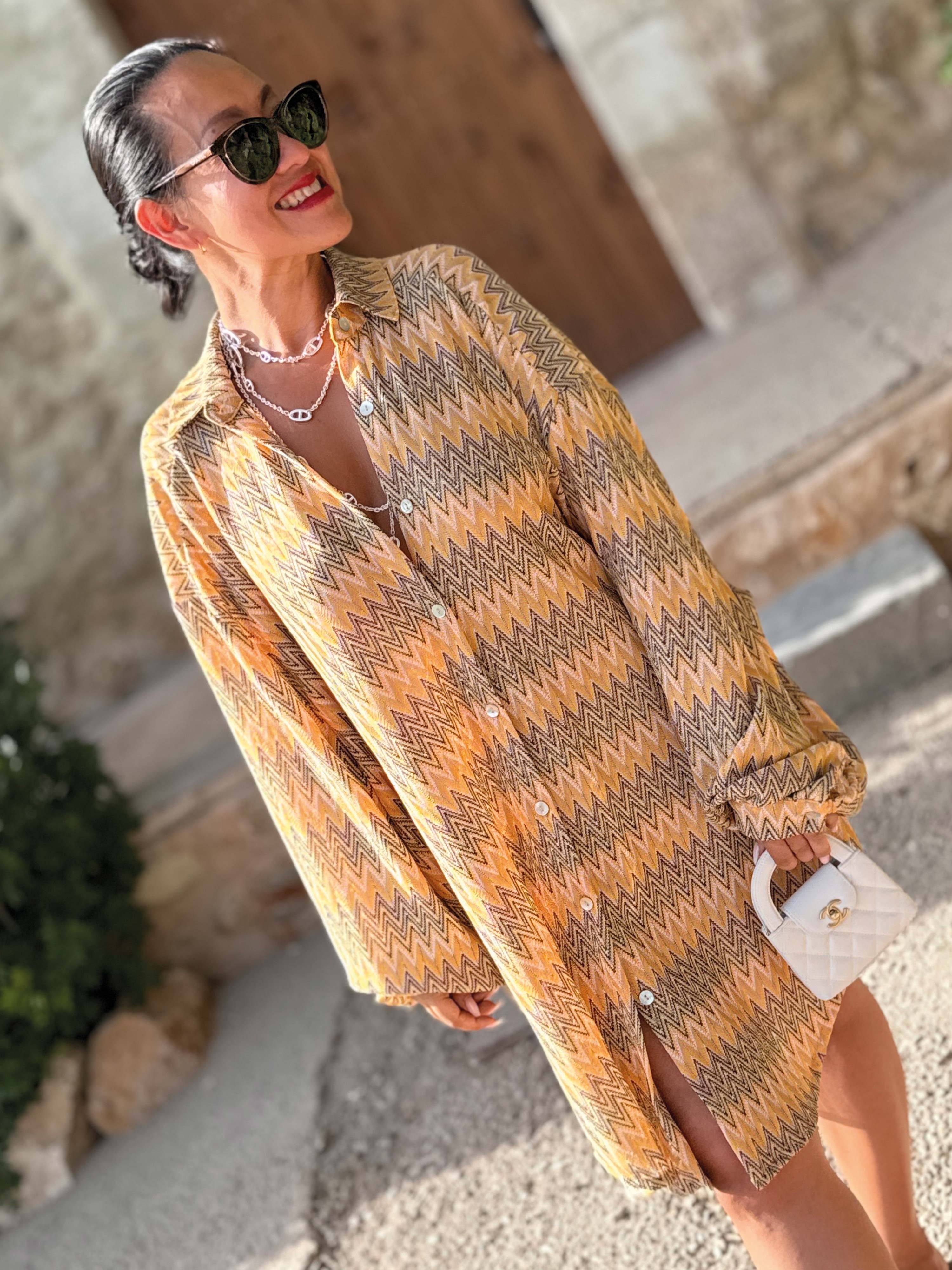 Long Oversize Bluse - IBIZA BREEZE - Honey