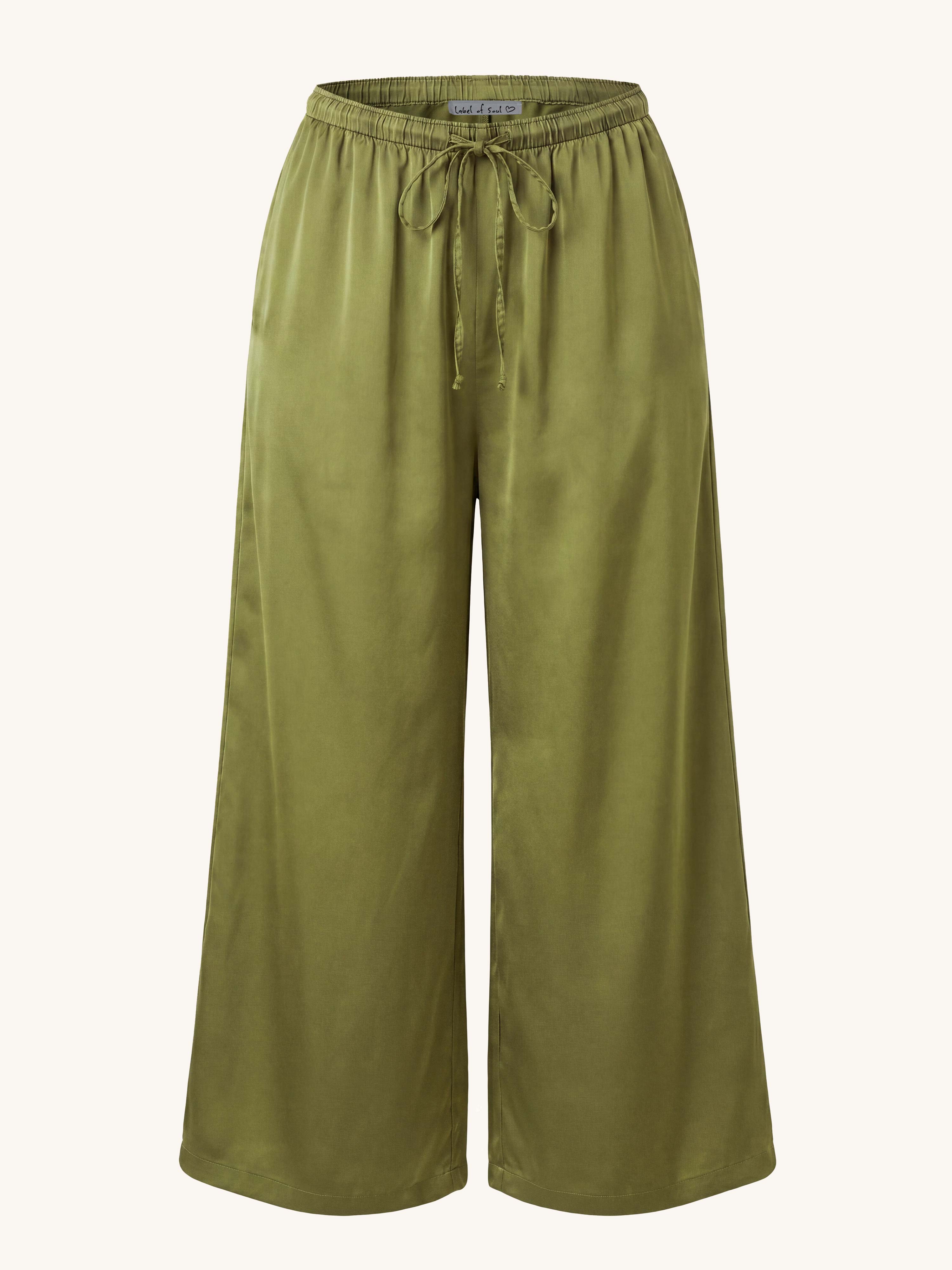 Viskose Palazzo Hose - ELEGANCE - Olive