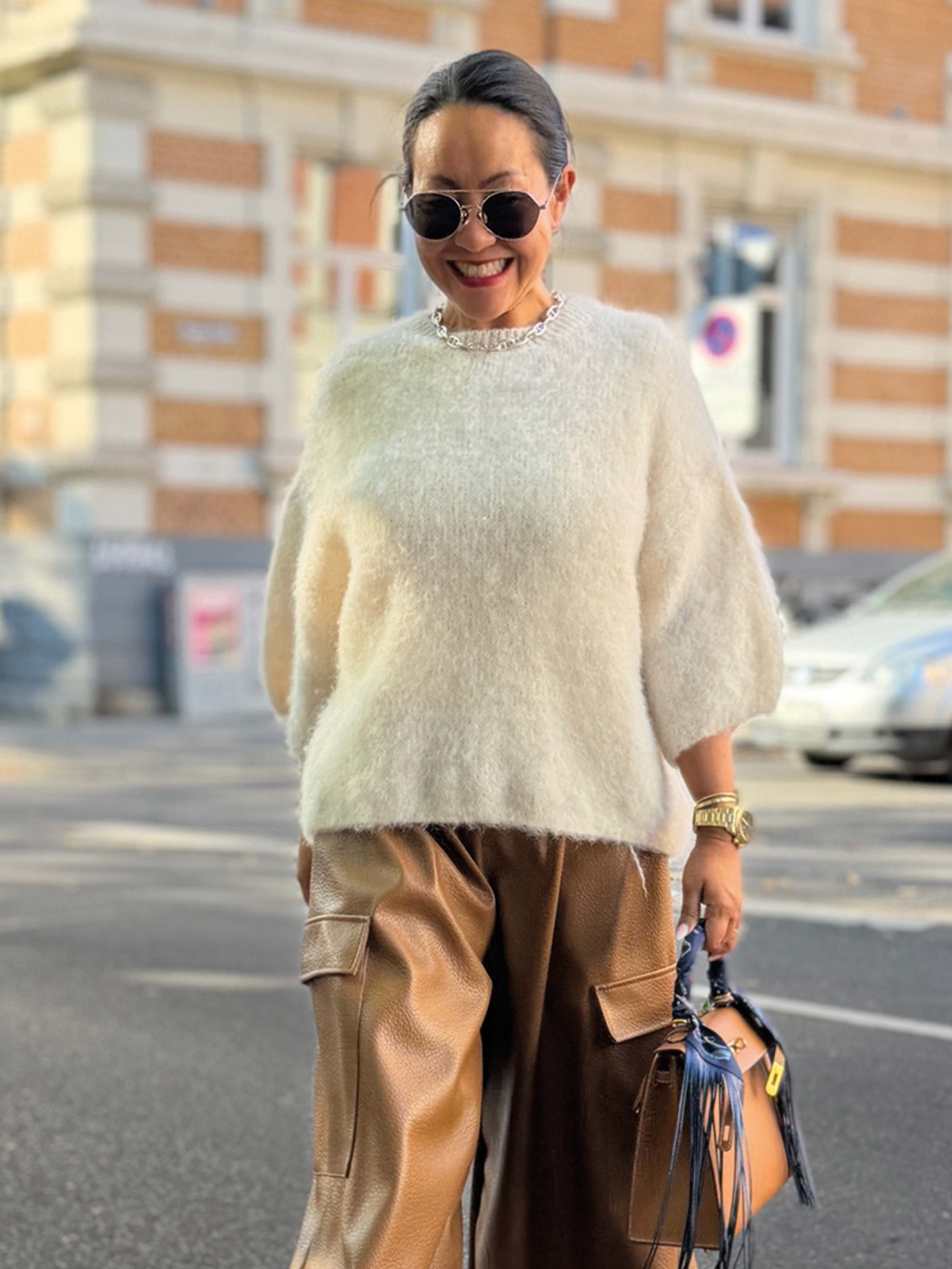 Mid-Sleeve Pullover - FLUFFY - Creme